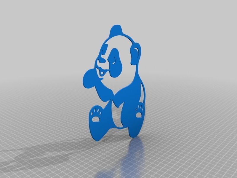 Panda wall decoration 3D print model_2
