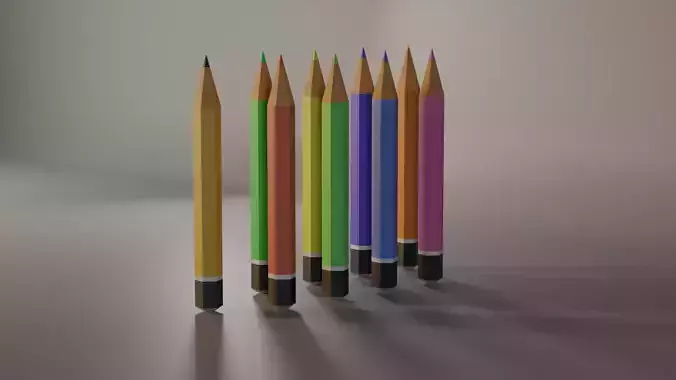 Pencils group of colored