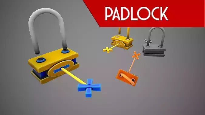 PADLOCK  9 CARTOON STYLIZED