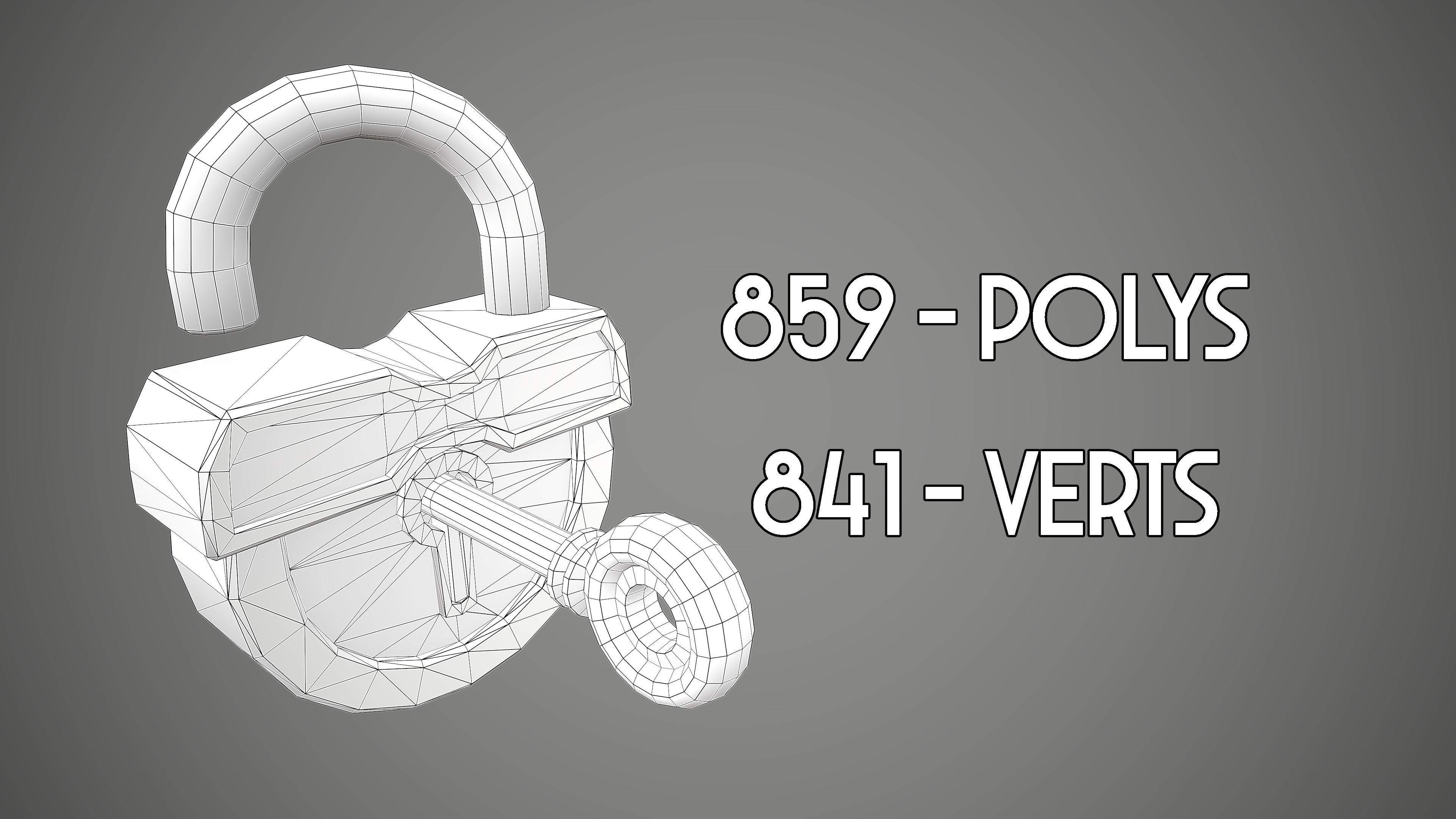 PADLOCK  10 CARTOON STYLIZED Low-poly 3D model_9