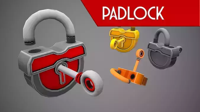 PADLOCK  10 CARTOON STYLIZED Low-poly 3D model