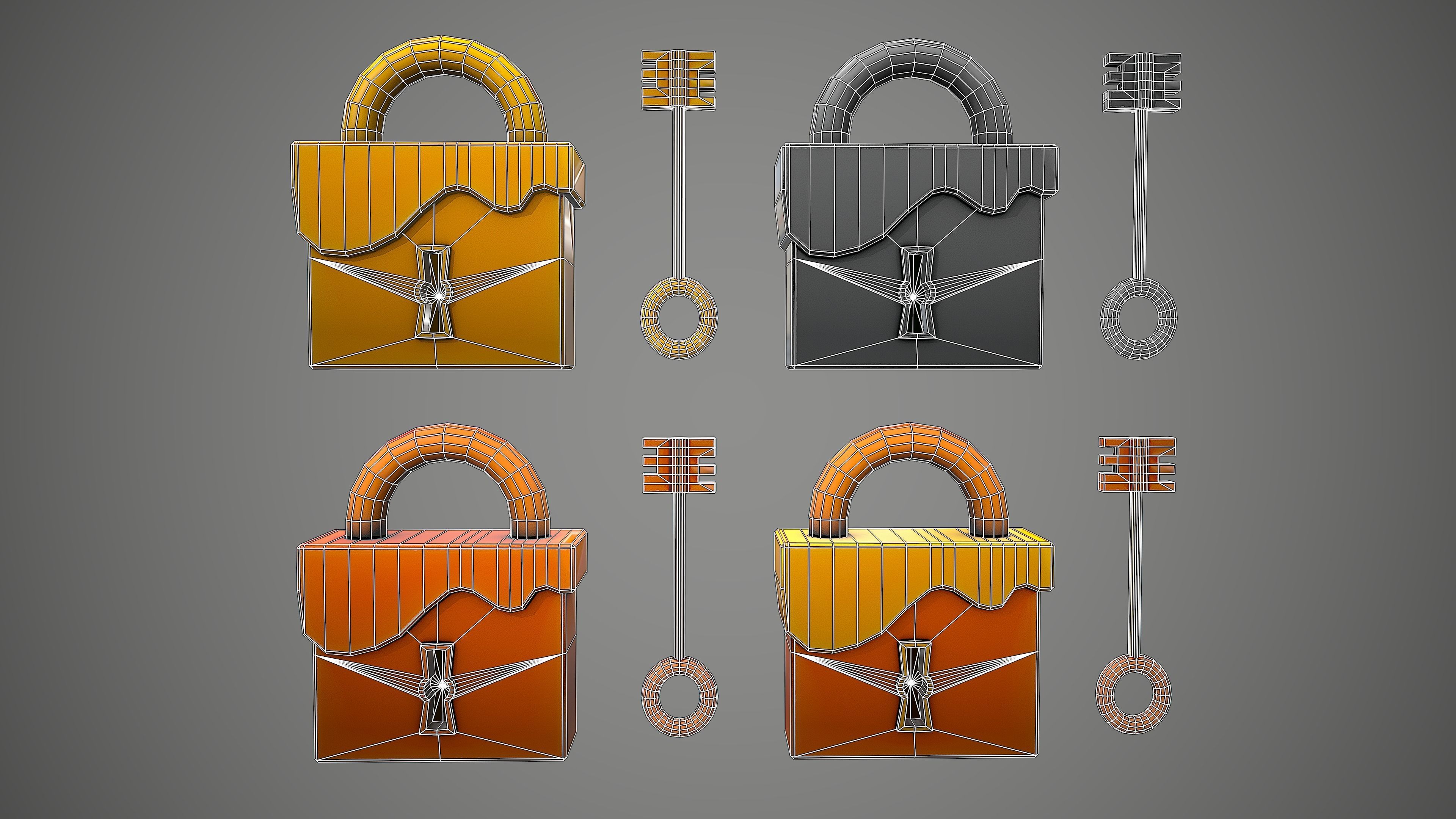 PADLOCK PACK CARTOON STYLIZED 3D Model Collection_32