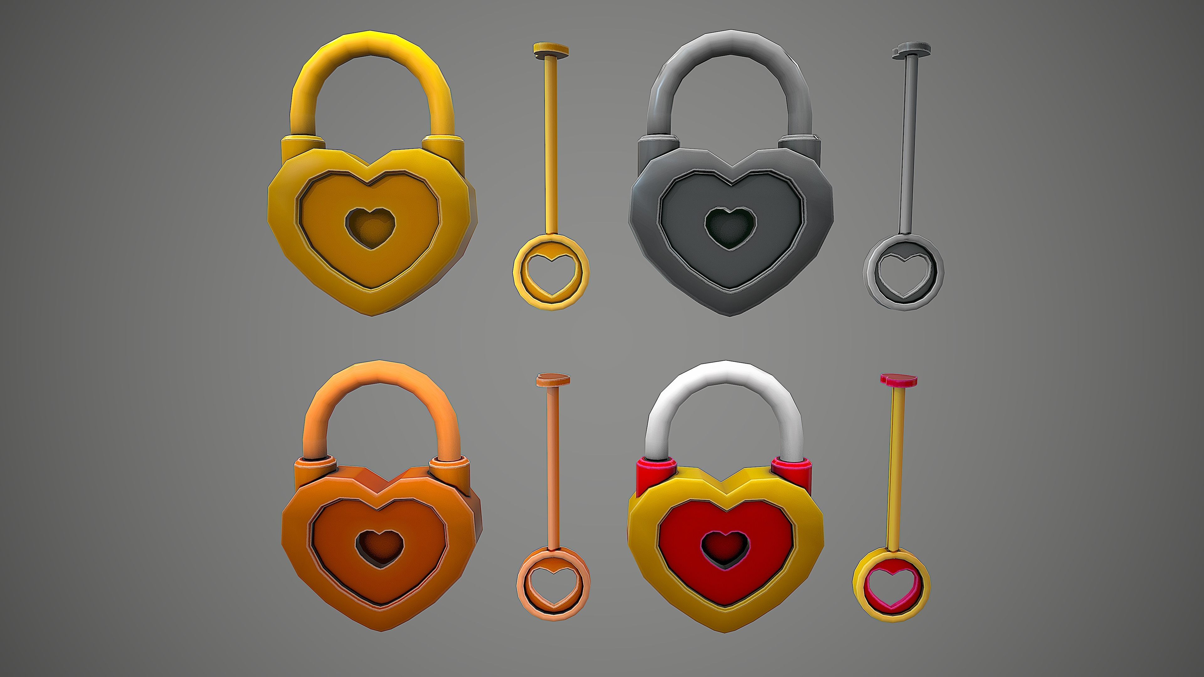 PADLOCK PACK CARTOON STYLIZED 3D Model Collection_17