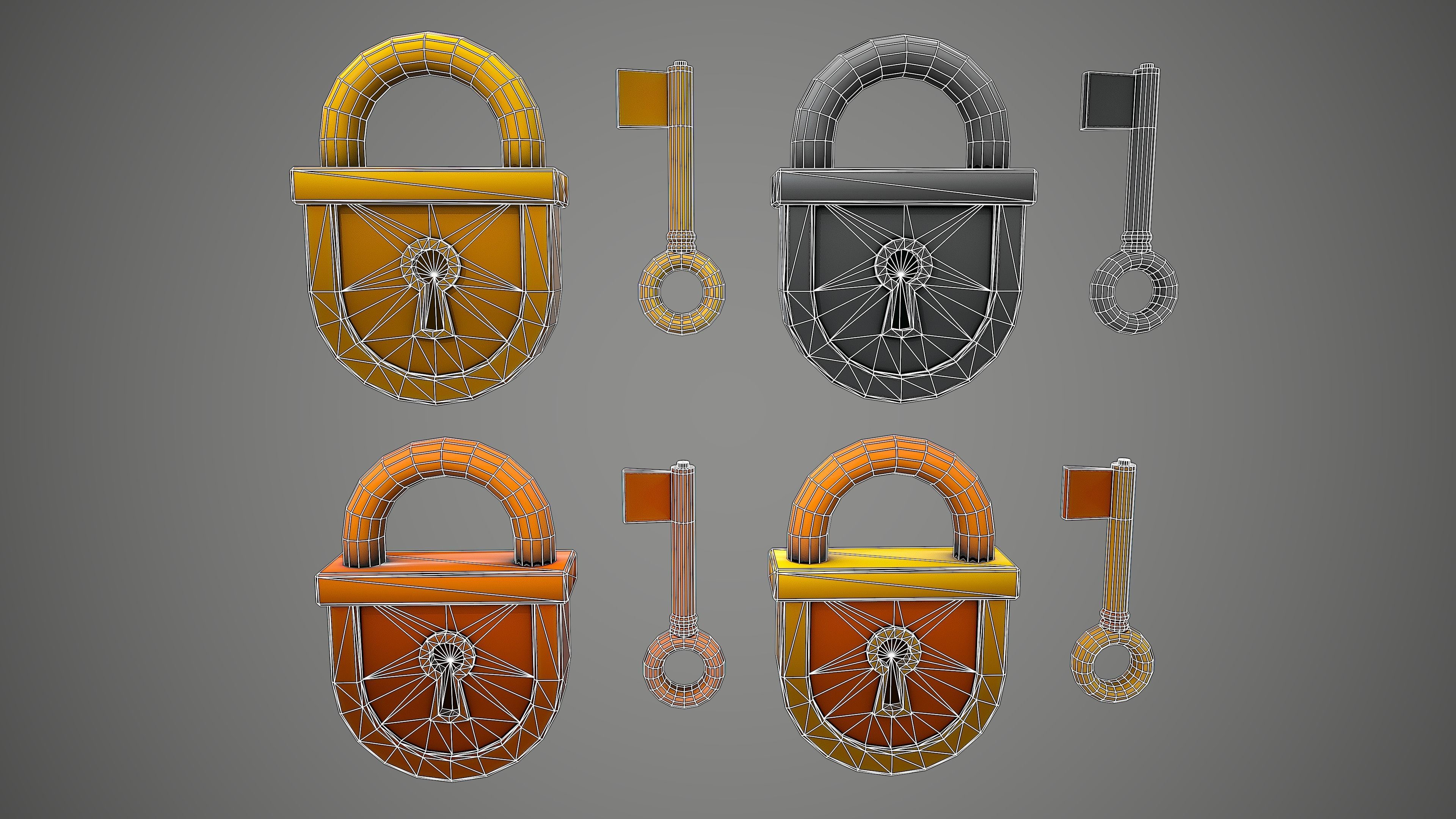 PADLOCK PACK CARTOON STYLIZED 3D Model Collection_27