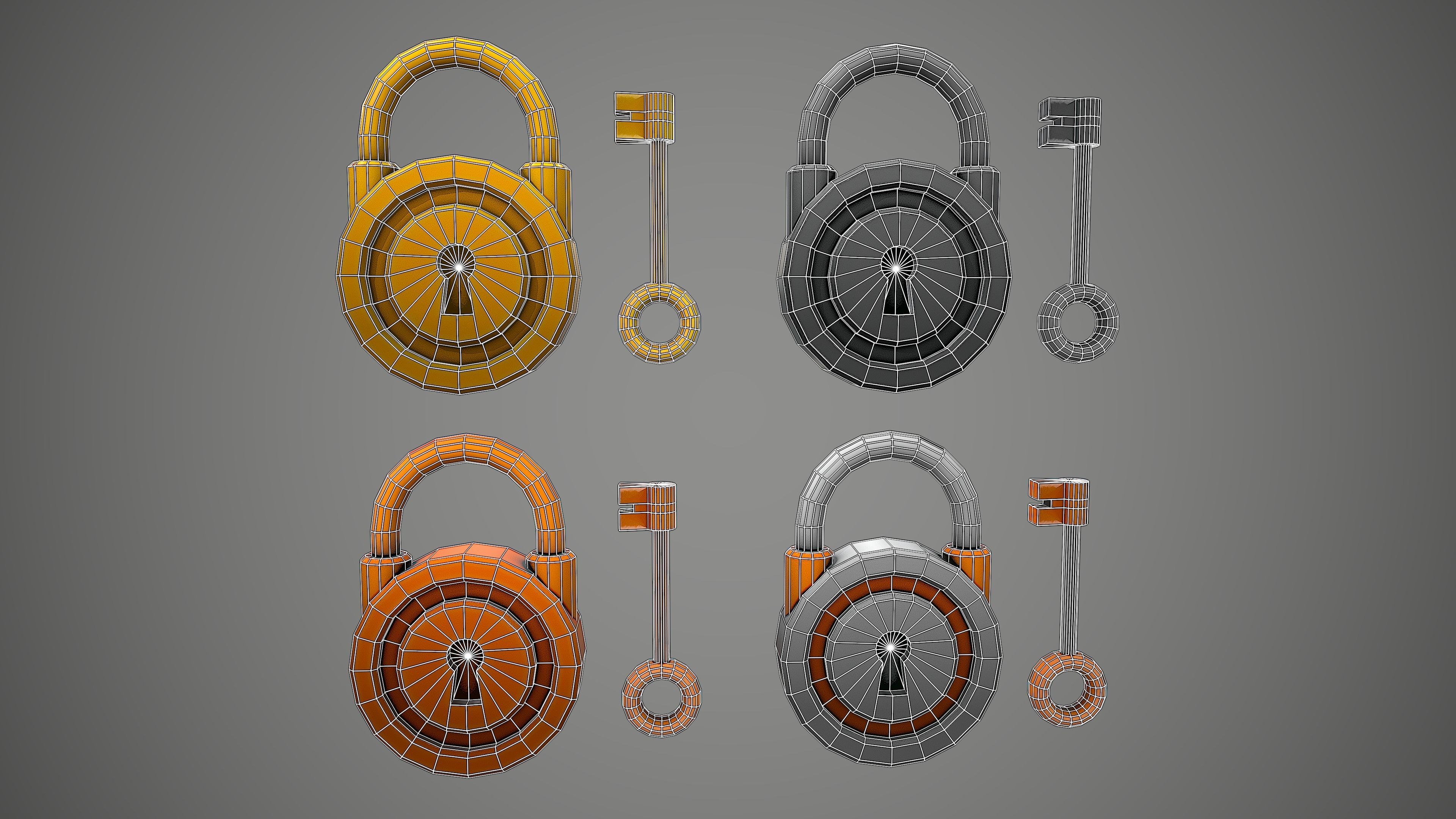 PADLOCK PACK CARTOON STYLIZED 3D Model Collection_26