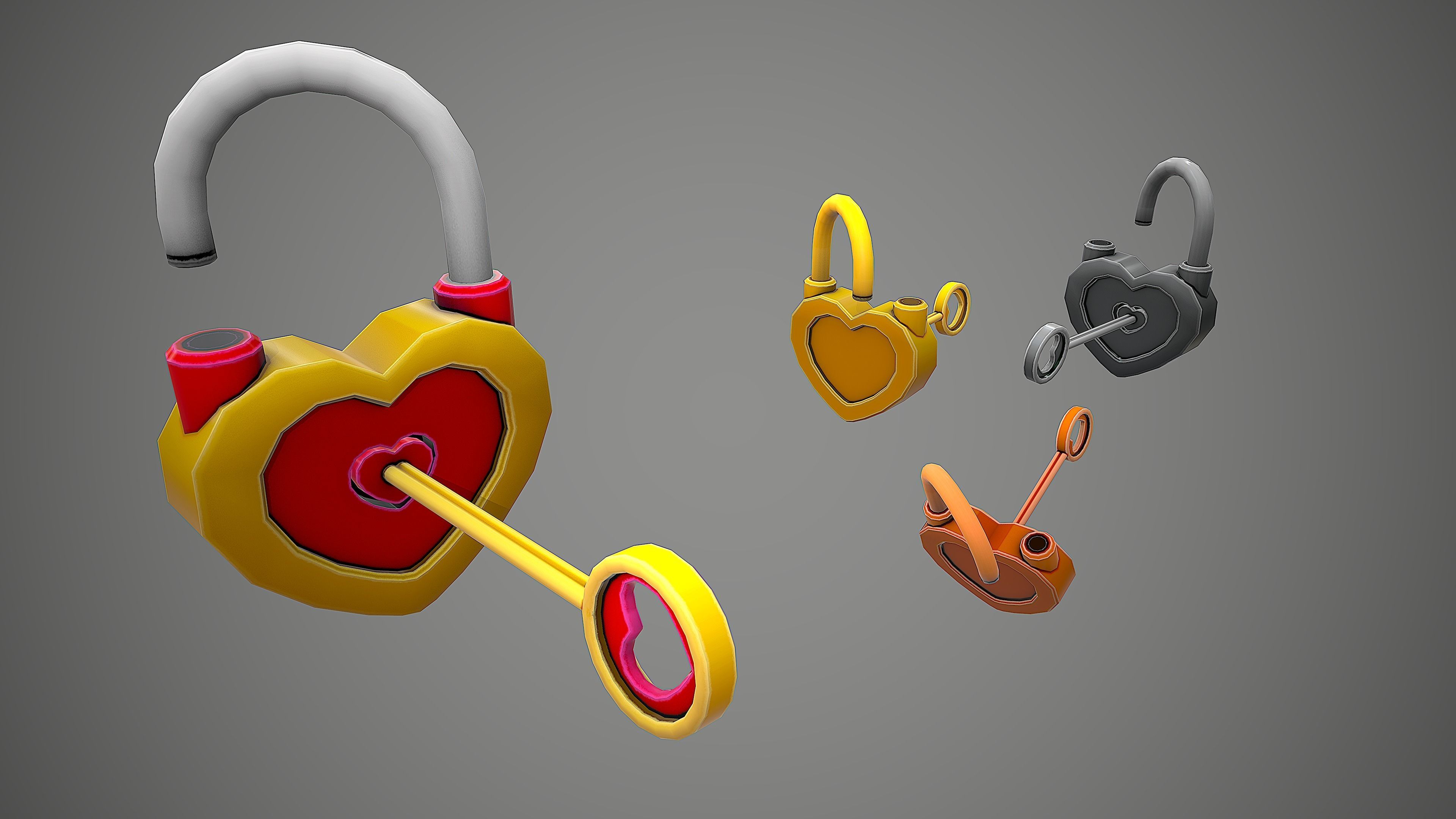 PADLOCK PACK CARTOON STYLIZED 3D Model Collection_64