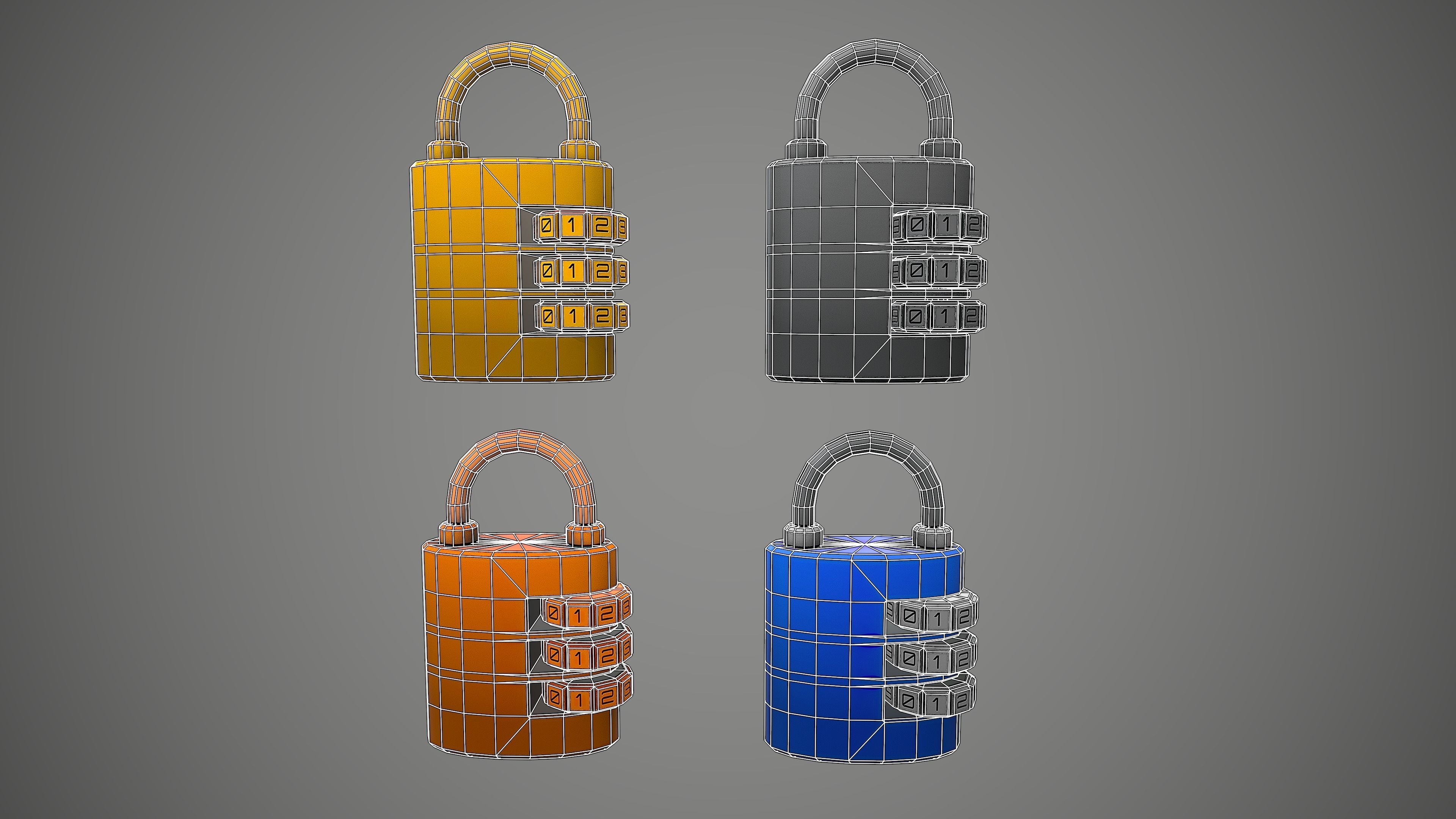 PADLOCK PACK CARTOON STYLIZED 3D Model Collection_24