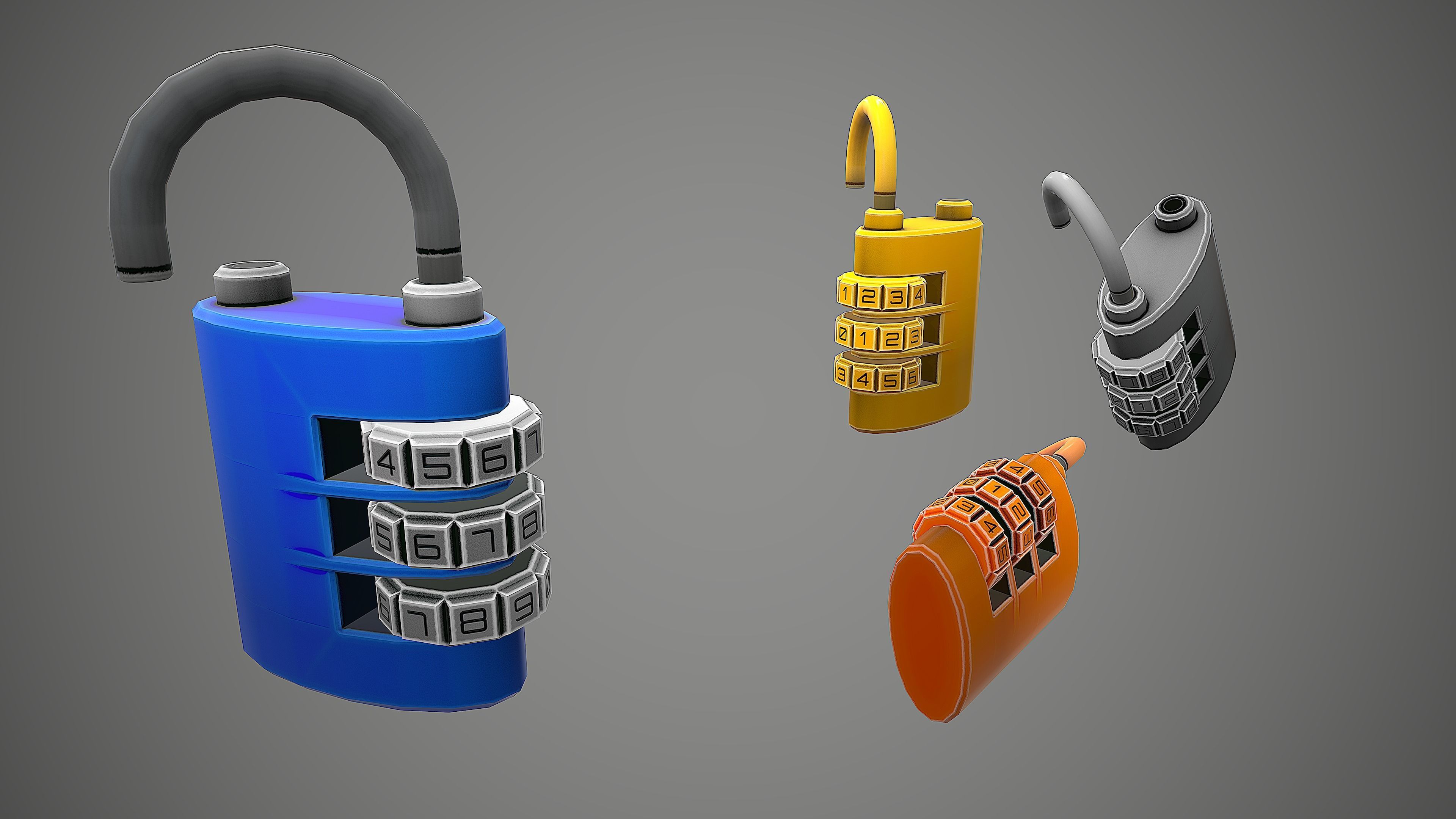 PADLOCK PACK CARTOON STYLIZED 3D Model Collection_66