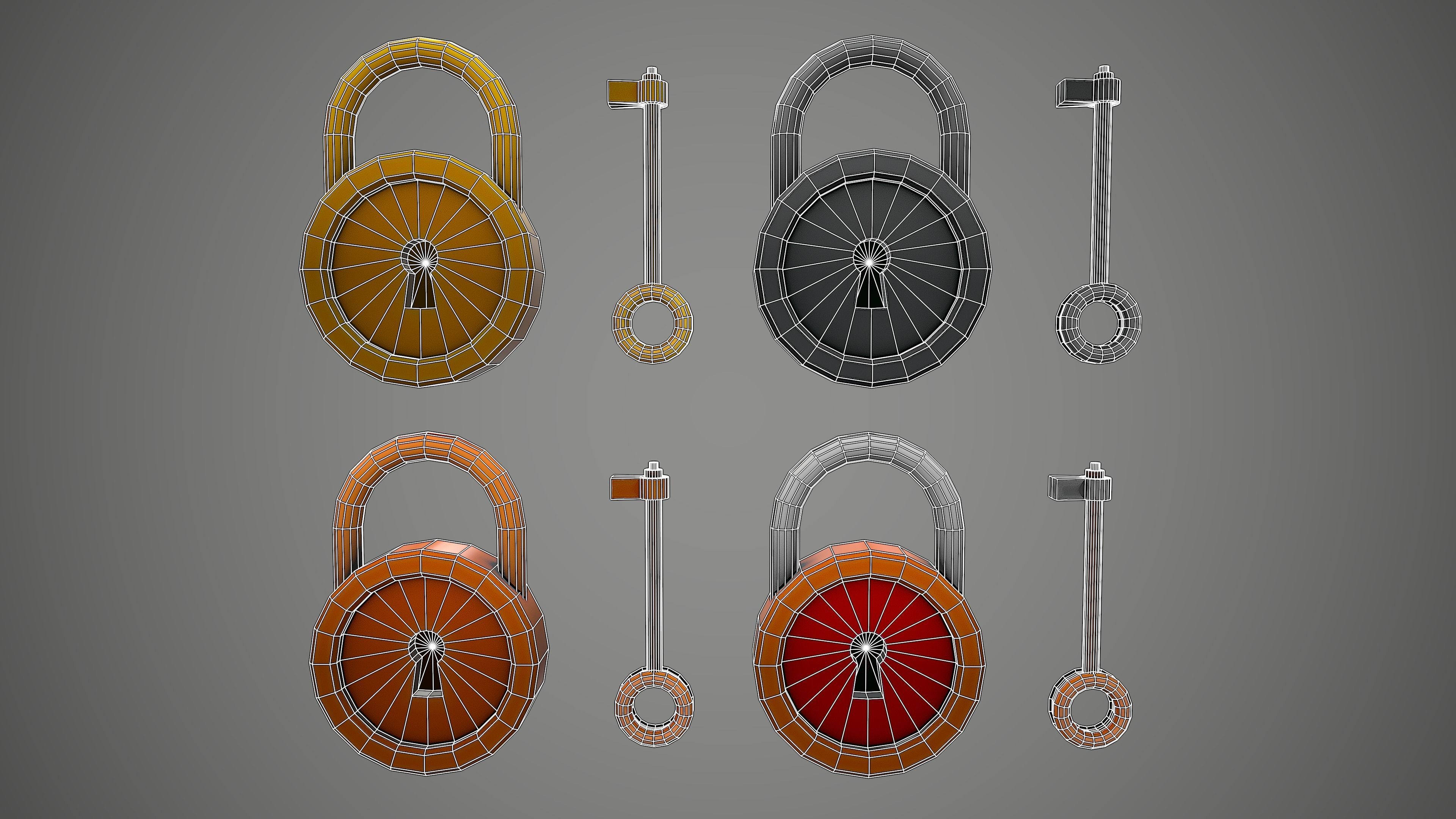 PADLOCK PACK CARTOON STYLIZED 3D Model Collection_29