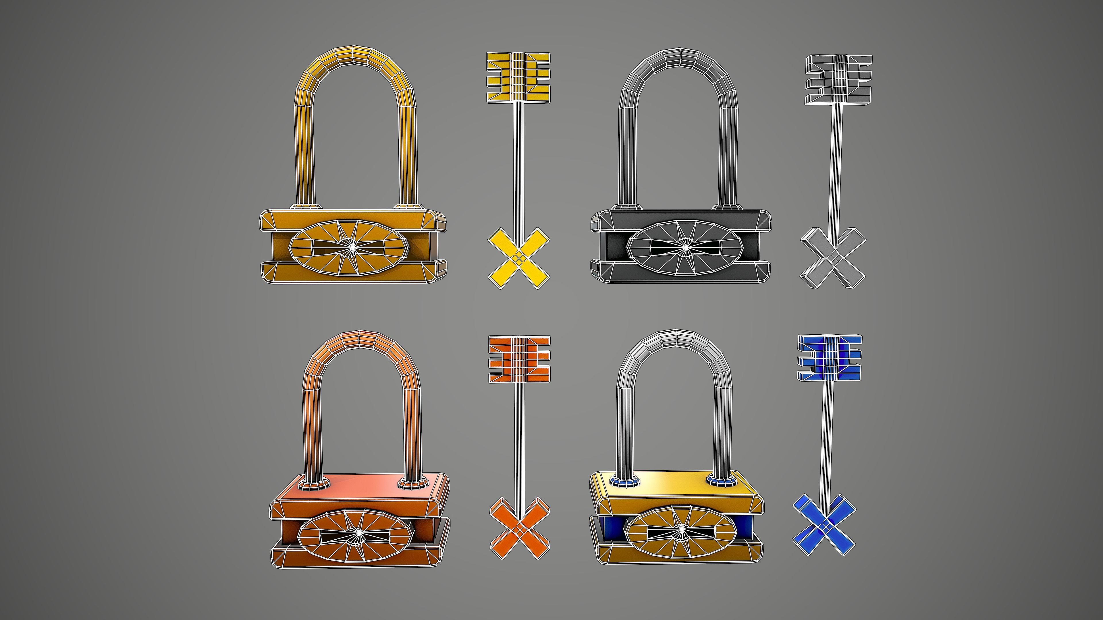 PADLOCK PACK CARTOON STYLIZED 3D Model Collection_23