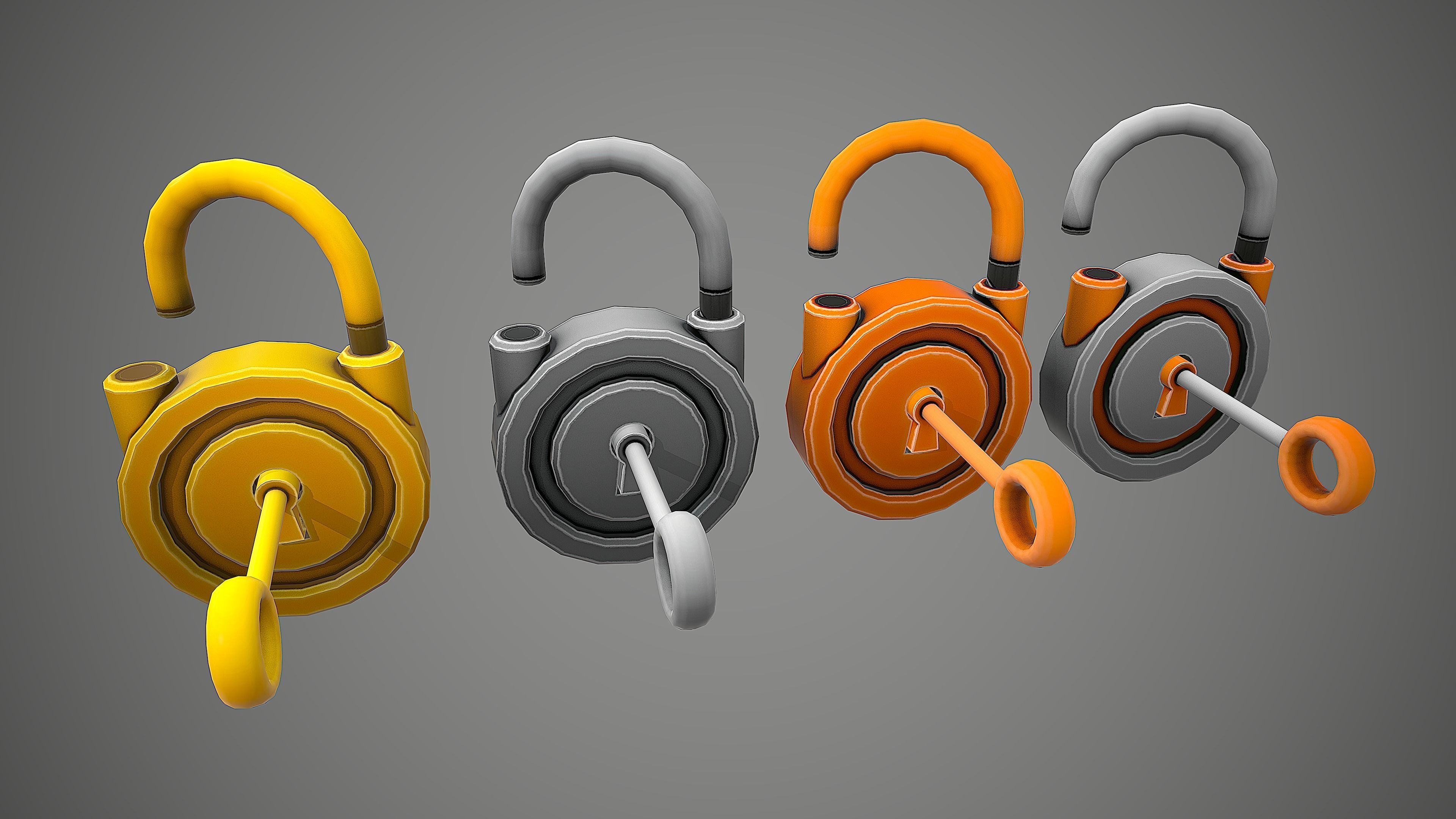 PADLOCK PACK CARTOON STYLIZED 3D Model Collection_62