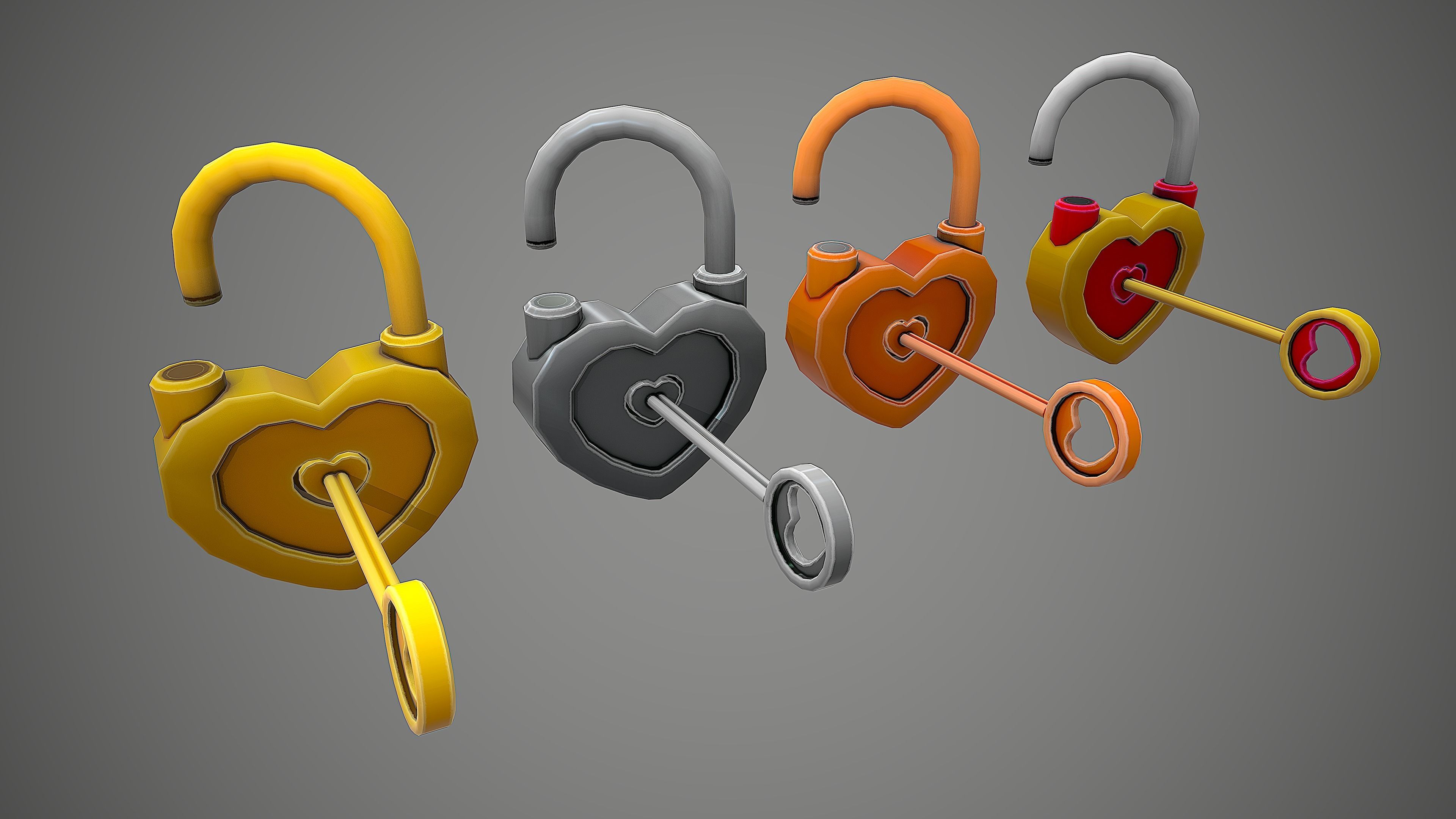 PADLOCK PACK CARTOON STYLIZED 3D Model Collection_53