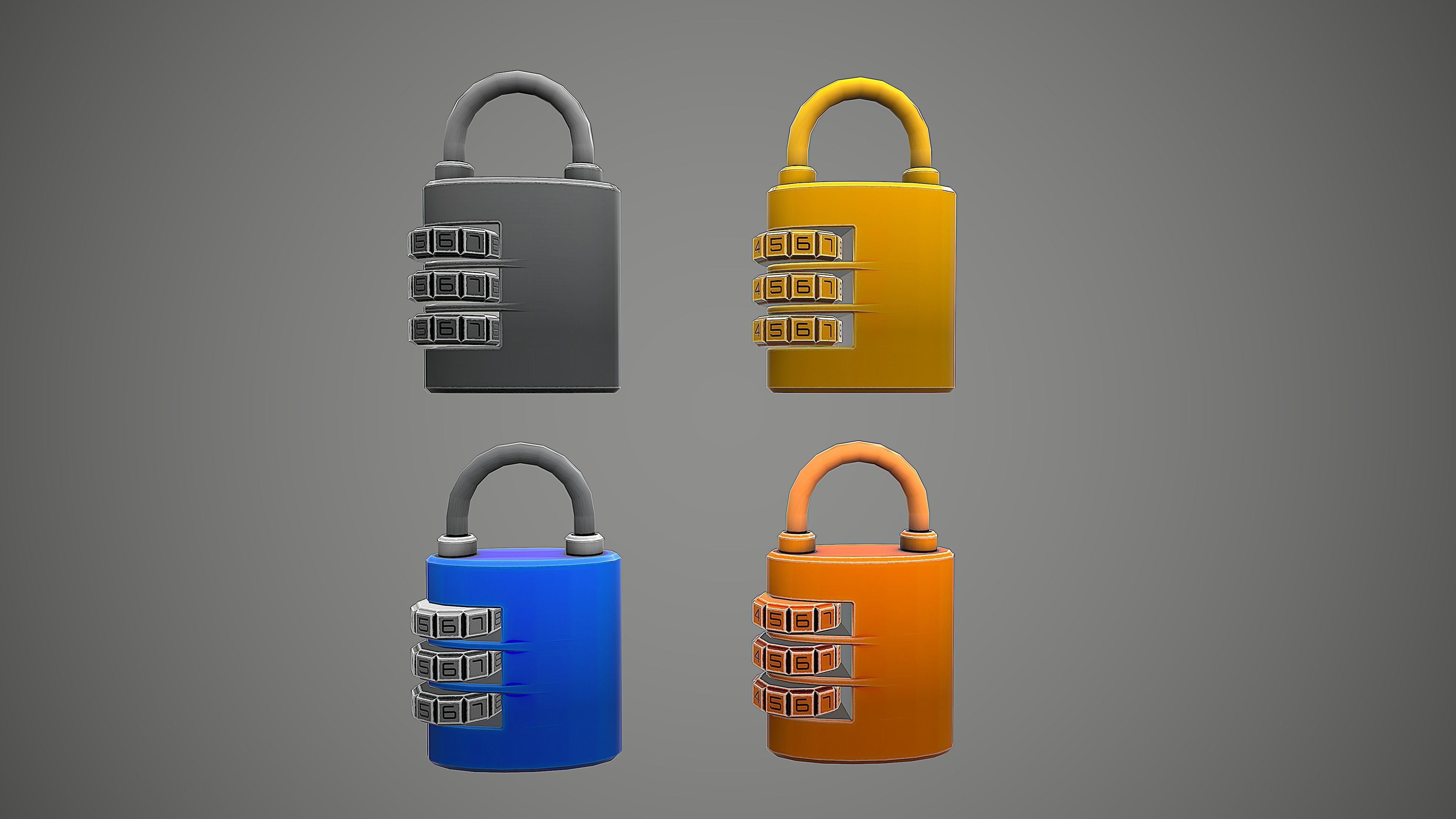 PADLOCK PACK CARTOON STYLIZED 3D Model Collection_38