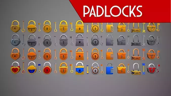 PADLOCK PACK CARTOON STYLIZED
