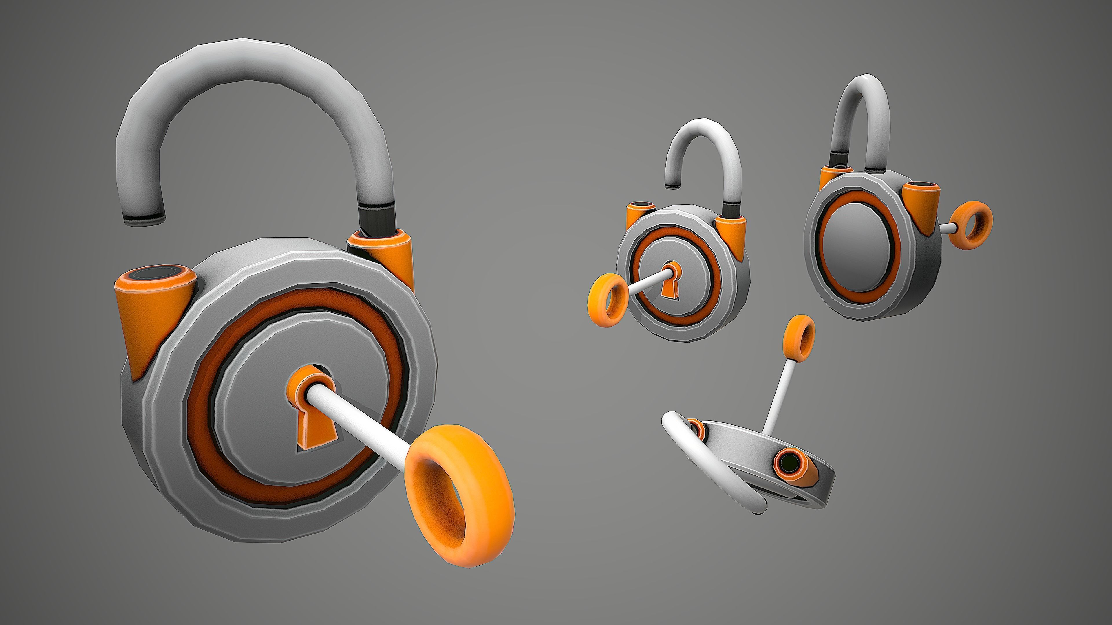 PADLOCK PACK CARTOON STYLIZED 3D Model Collection_69