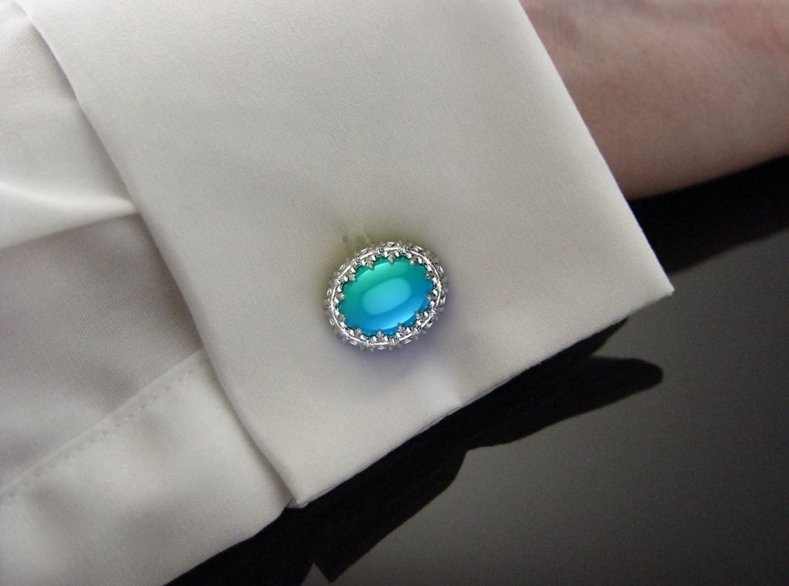 Cufflinks Firuze 3D print model_7