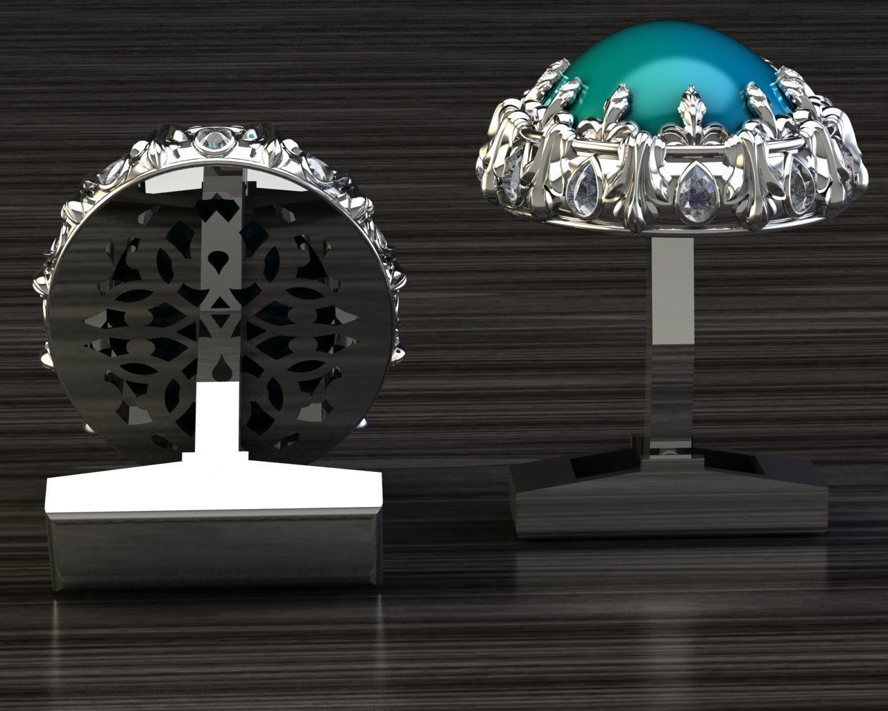 Cufflinks Firuze 3D print model_6