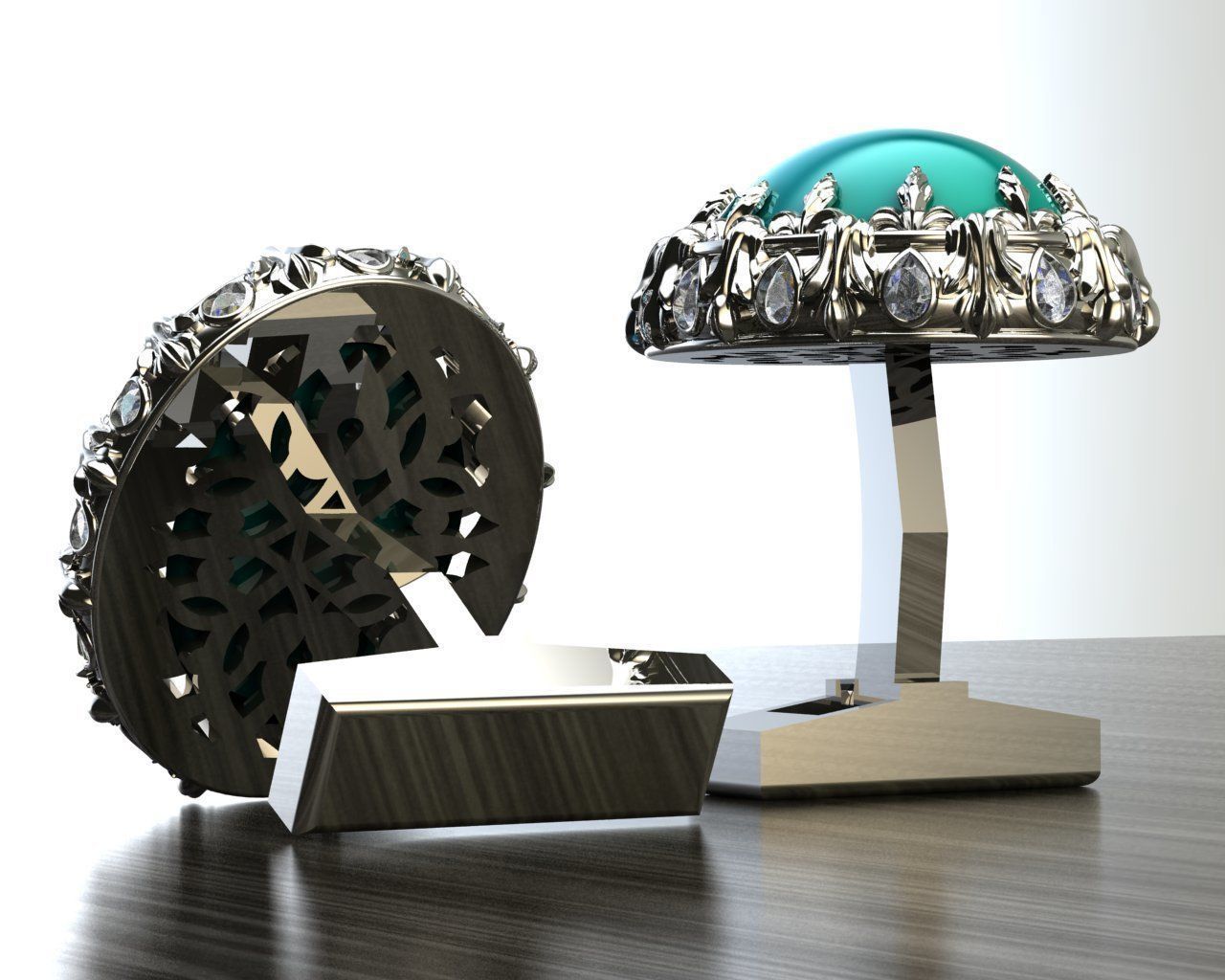 Cufflinks Firuze 3D print model_3