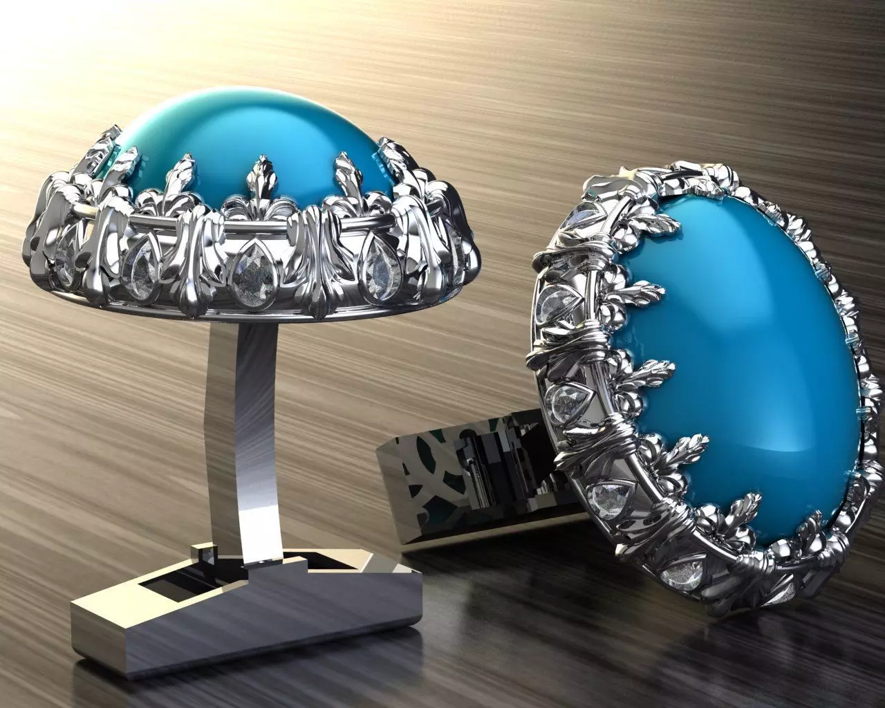 Cufflinks Firuze 3D print model_0
