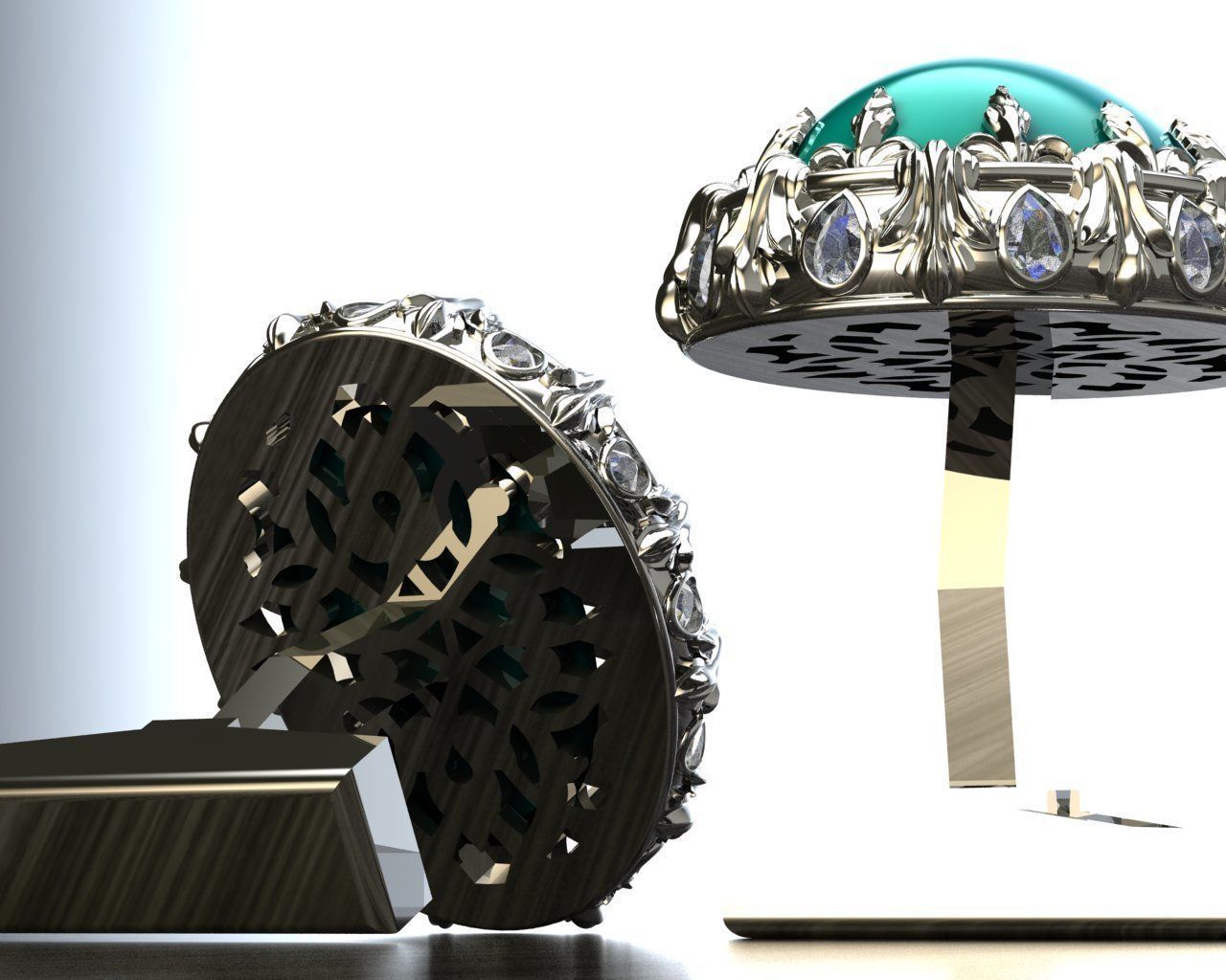 Cufflinks Firuze 3D print model_4