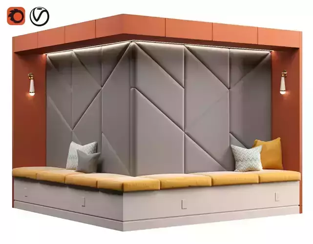 Restaurant and Office Lobi Seating 13 3D model