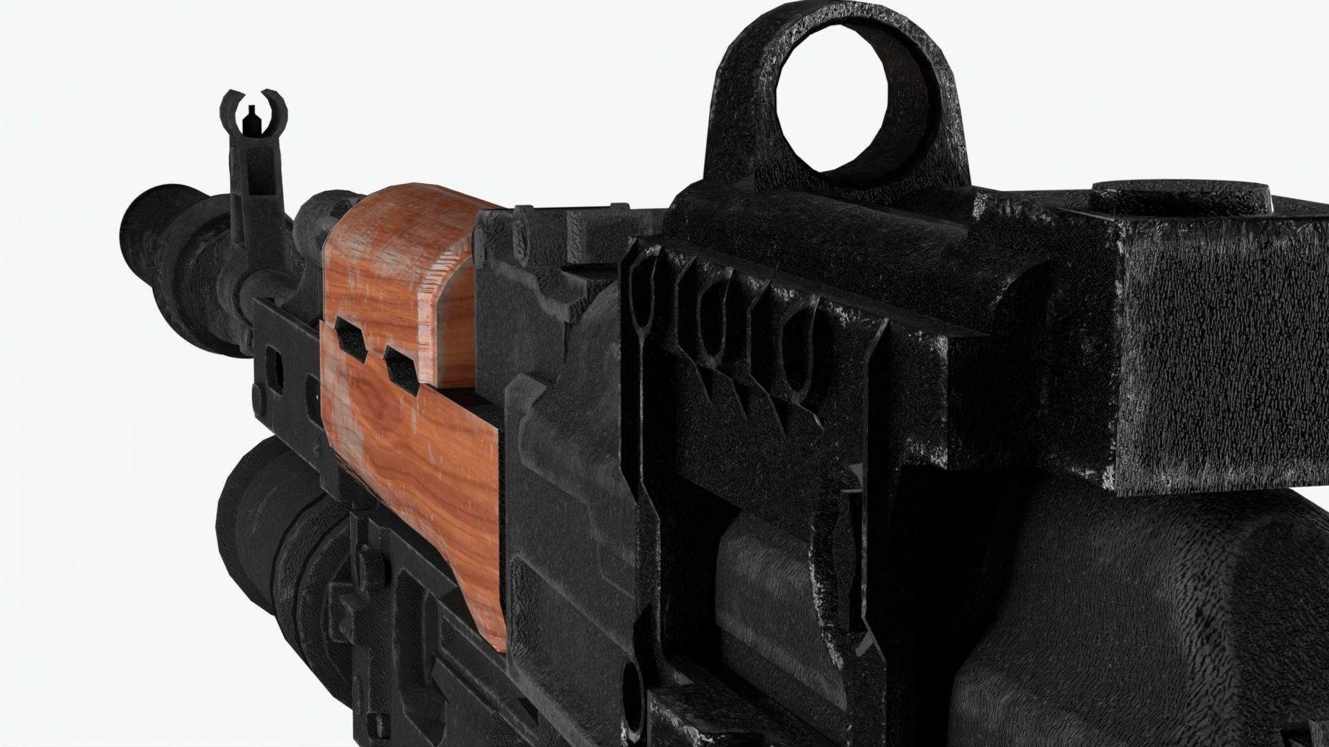 4K Textures Assault Rifle AKM Lowpoly Low-poly 3D model_5