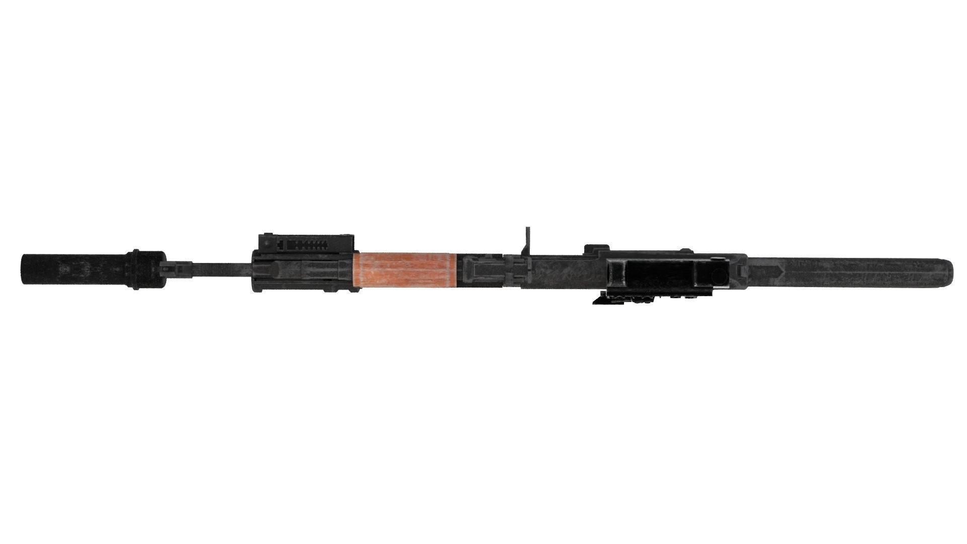 4K Textures Assault Rifle AKM Lowpoly Low-poly 3D model_1