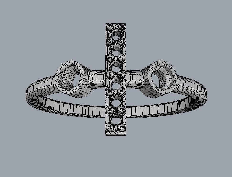 Diamond Letter Ring - I 3D print model_9