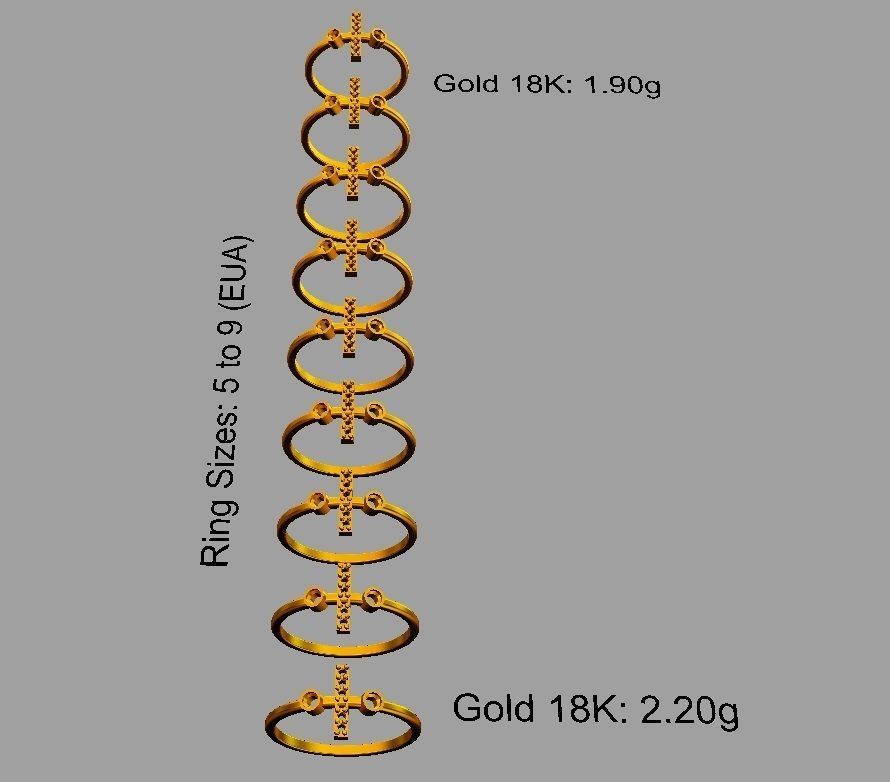 Diamond Letter Ring - I 3D print model_3