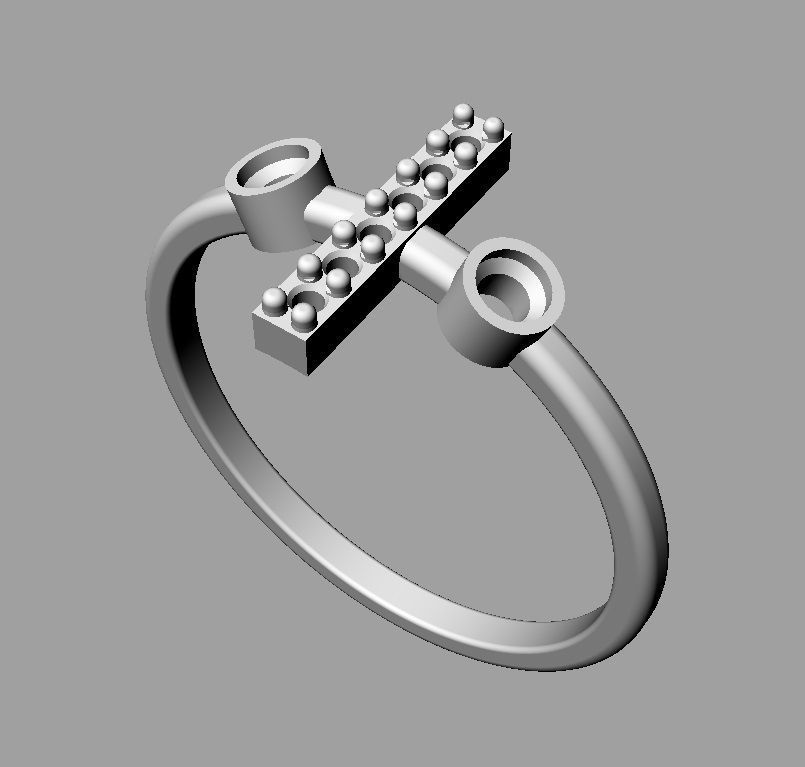 Diamond Letter Ring - I 3D print model_16
