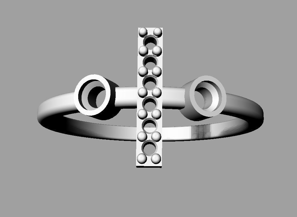 Diamond Letter Ring - I 3D print model_13