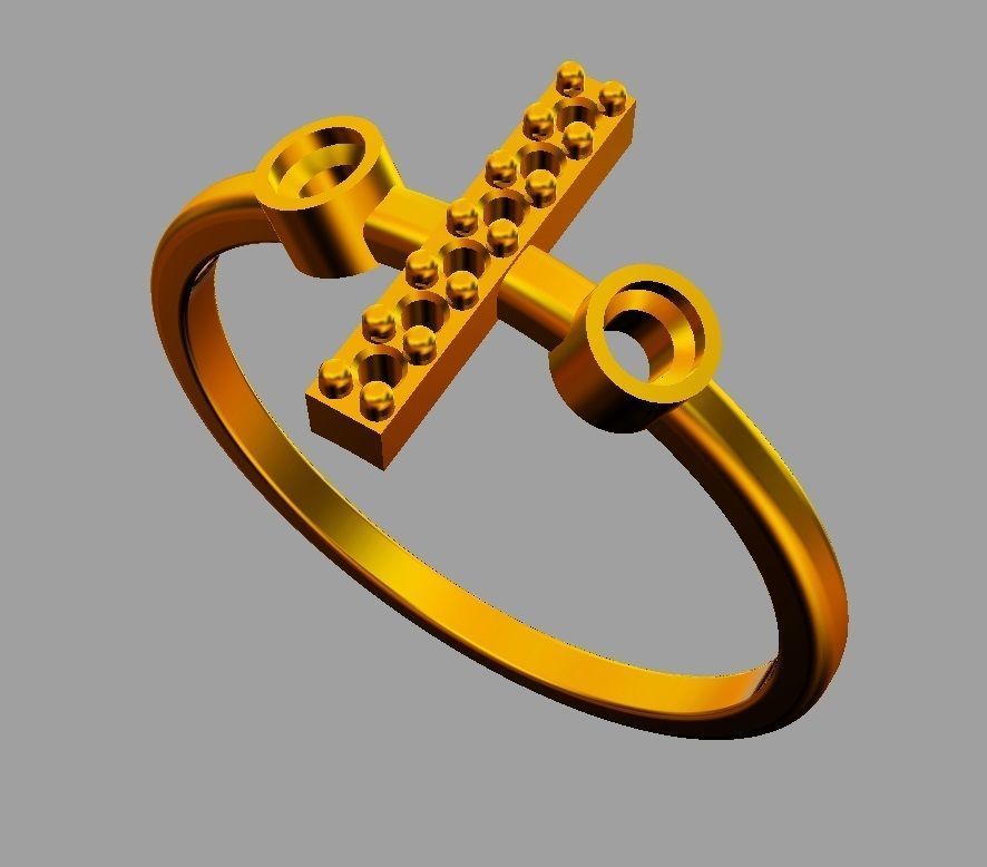 Diamond Letter Ring - I 3D print model_8