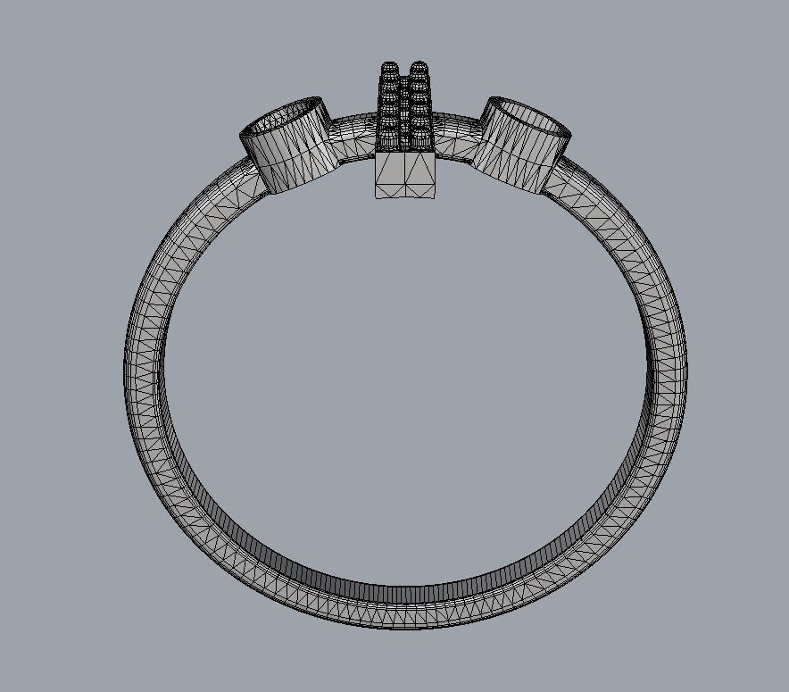 Diamond Letter Ring - I 3D print model_11