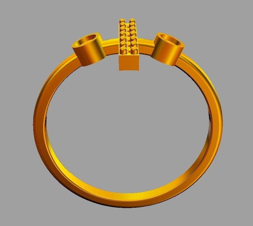 Diamond Letter Ring - I 3D print model_7