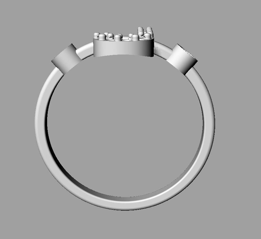 Diamond Letter Ring - J 3D print model_16