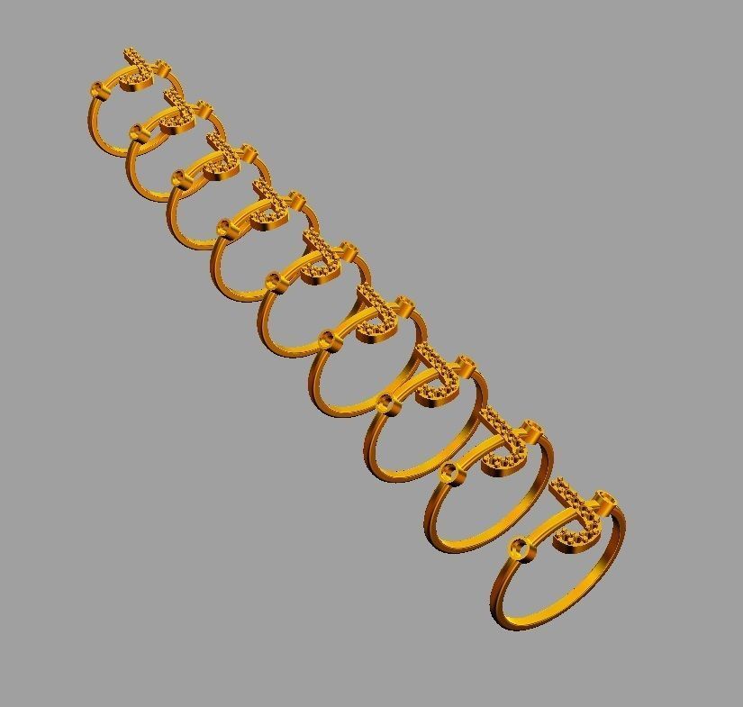 Diamond Letter Ring - J 3D print model_4
