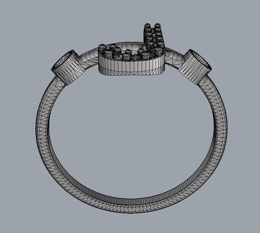 Diamond Letter Ring - J 3D print model_13