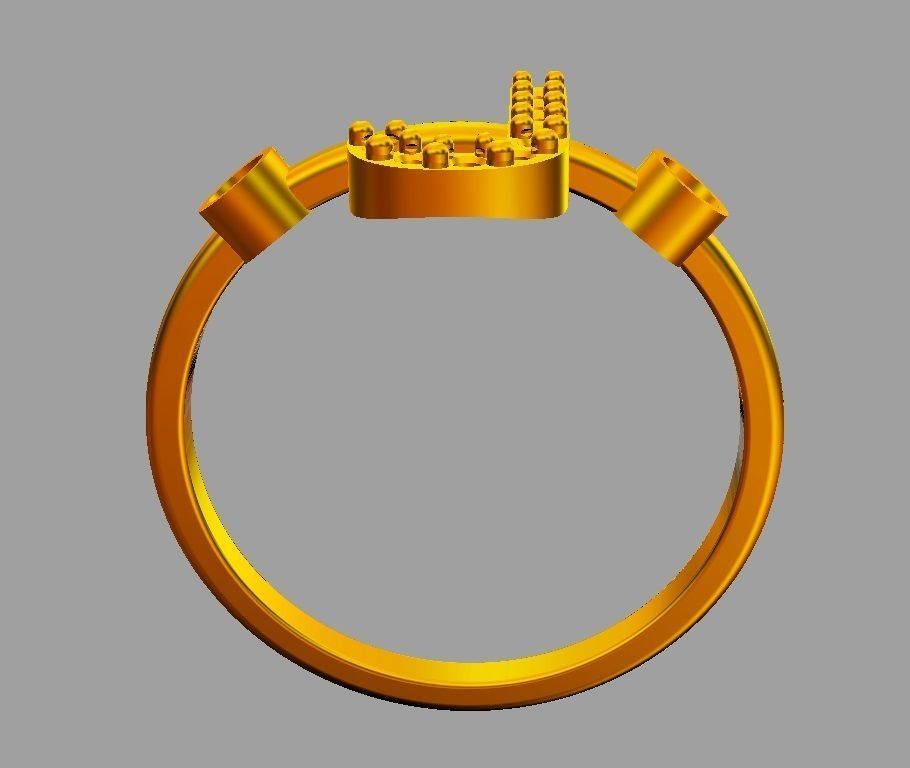 Diamond Letter Ring - J 3D print model_8