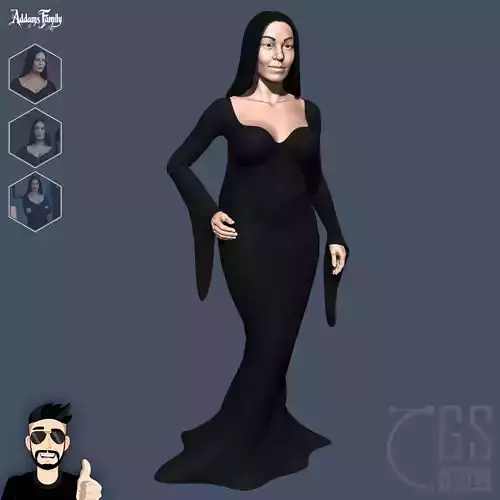 MORTICIA ADDAMS FULL - series Wednesday 3D print model