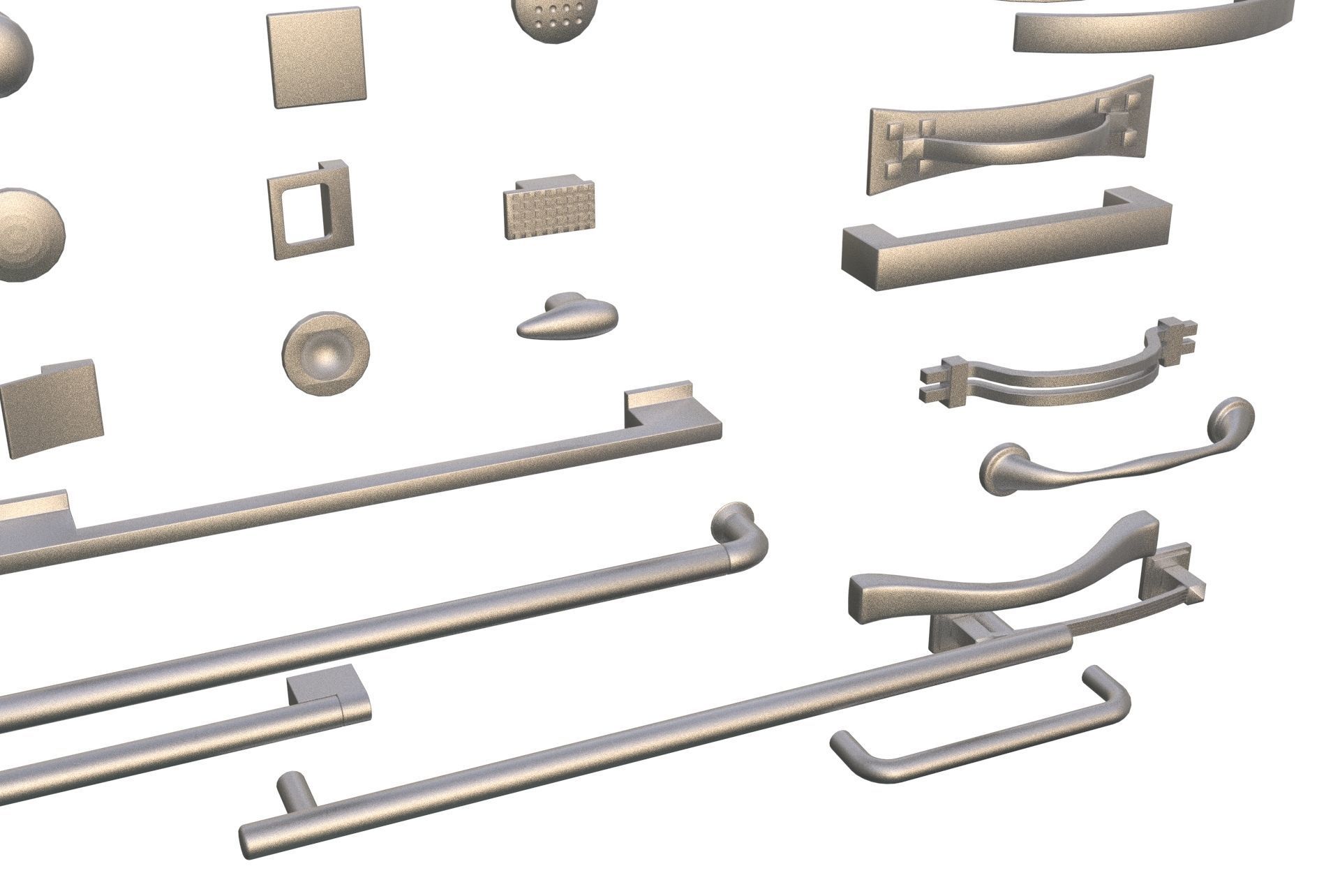 handles for kitchen or furniture doors drawer 3d model 3D