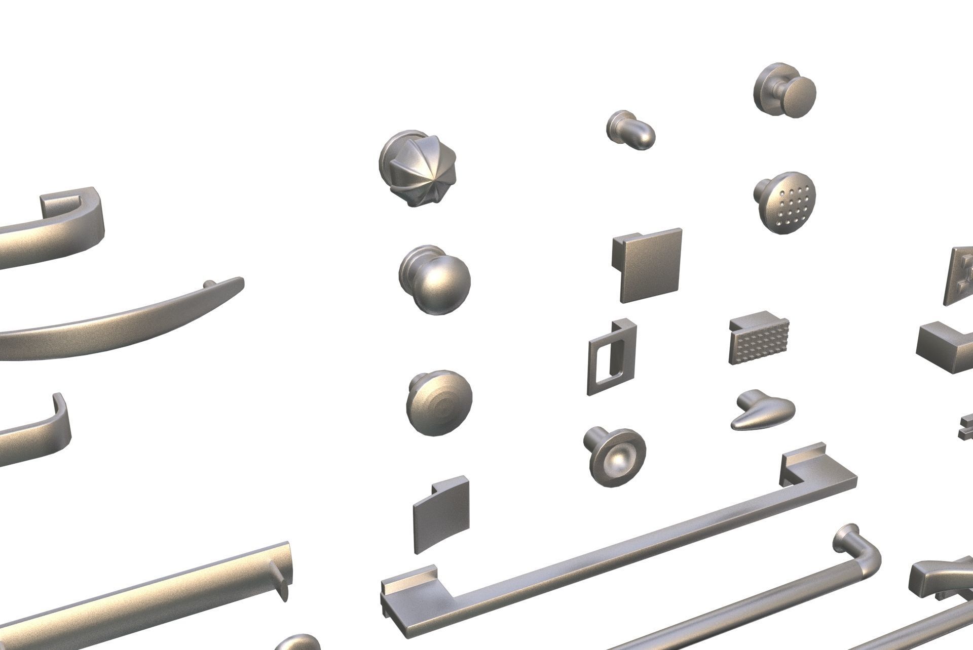 handles for kitchen or furniture doors drawer 3d model 3D
