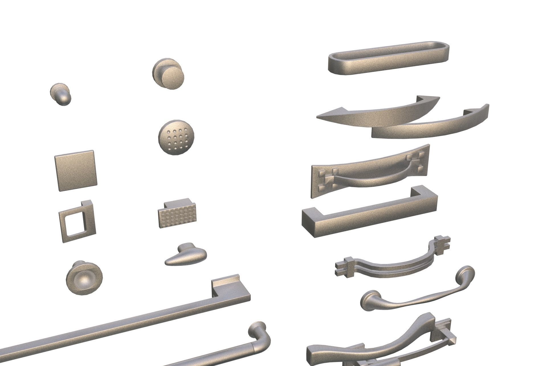 handles for kitchen or furniture doors drawer 3d model 3D