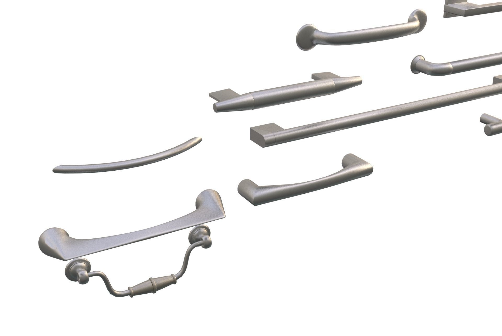 handles for kitchen or furniture doors drawer 3d model 3D