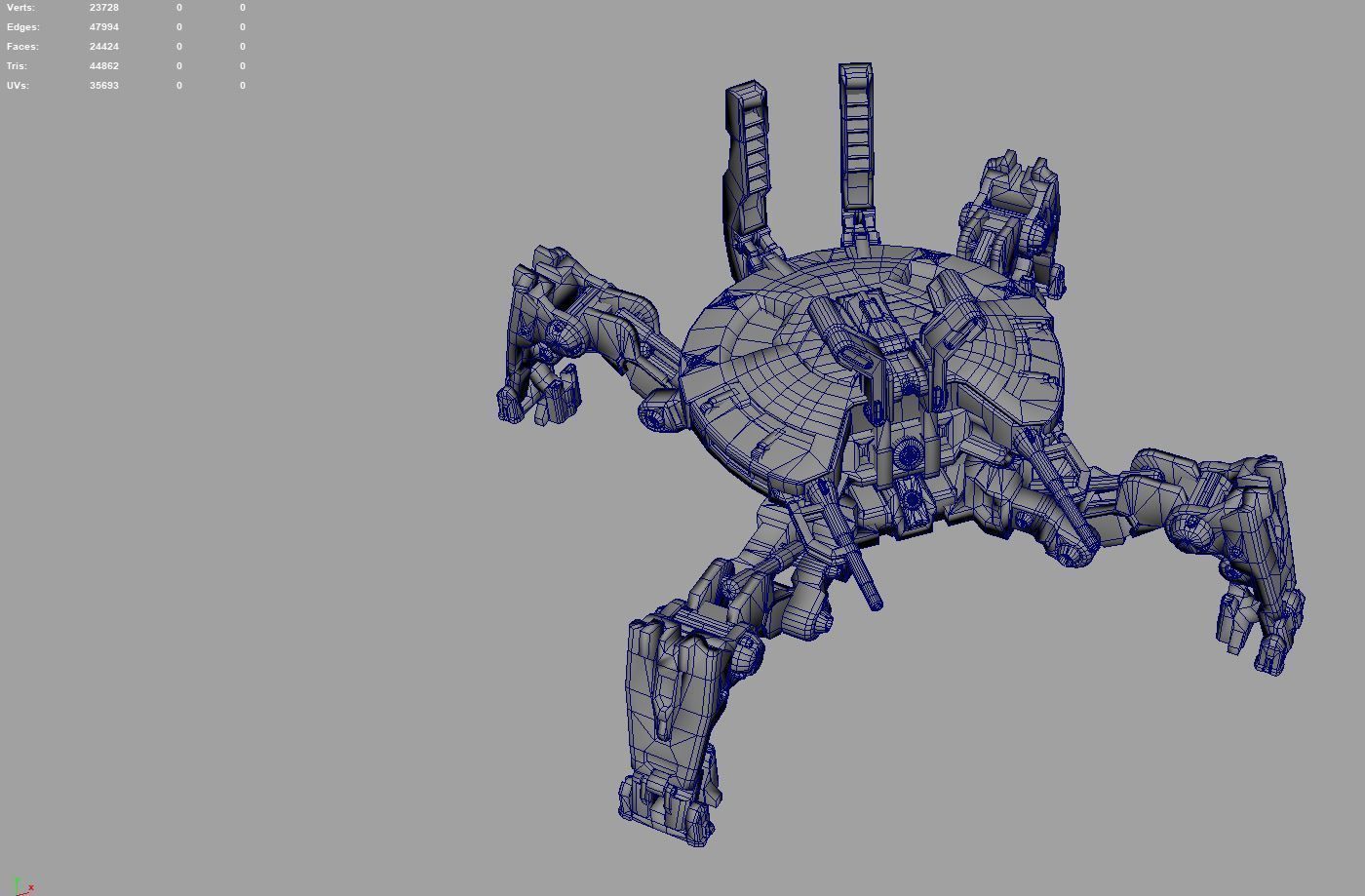 Mecha-Drone robot Low-poly 3D model_15