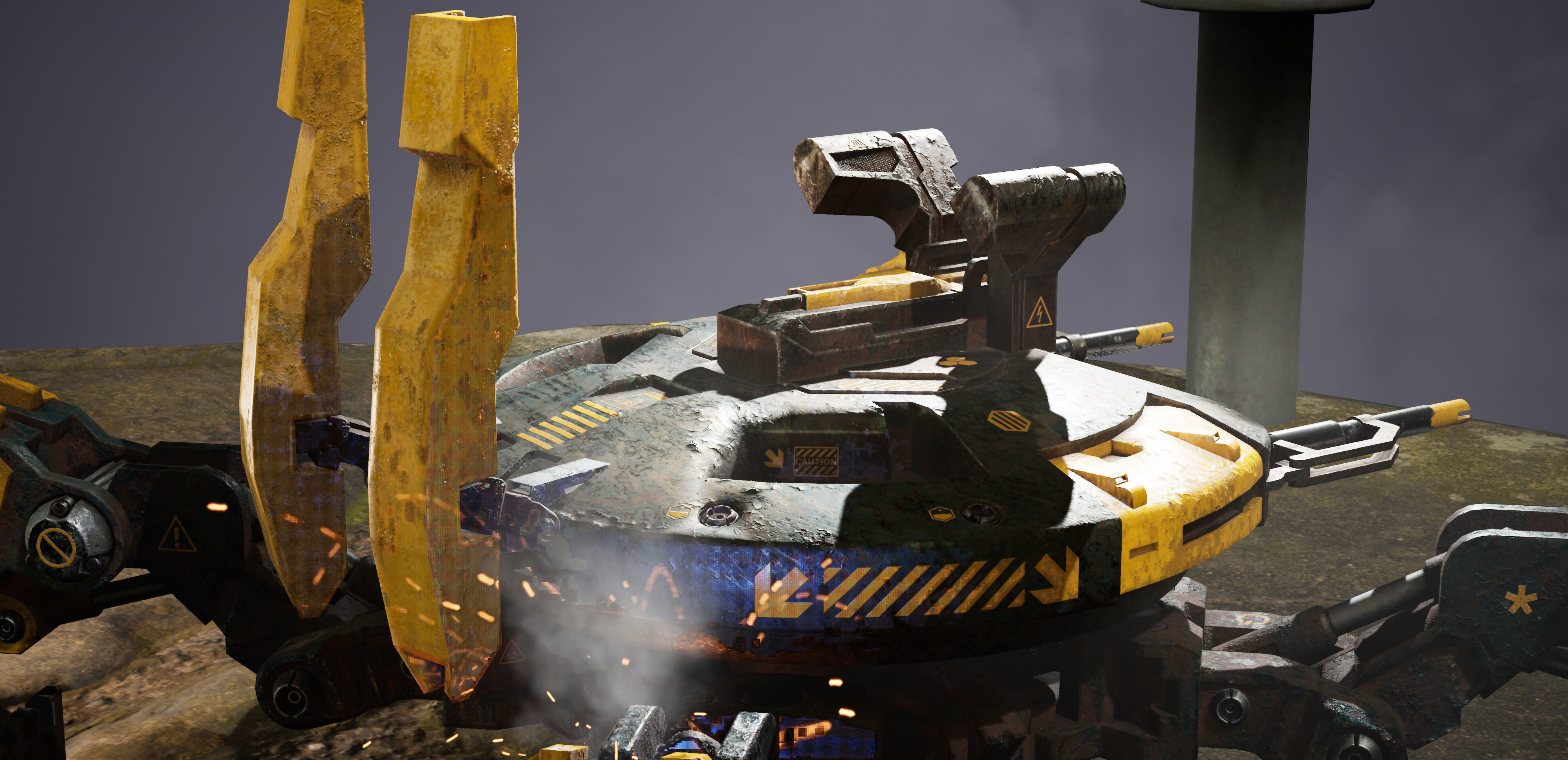 Mecha-Drone robot Low-poly 3D model_11