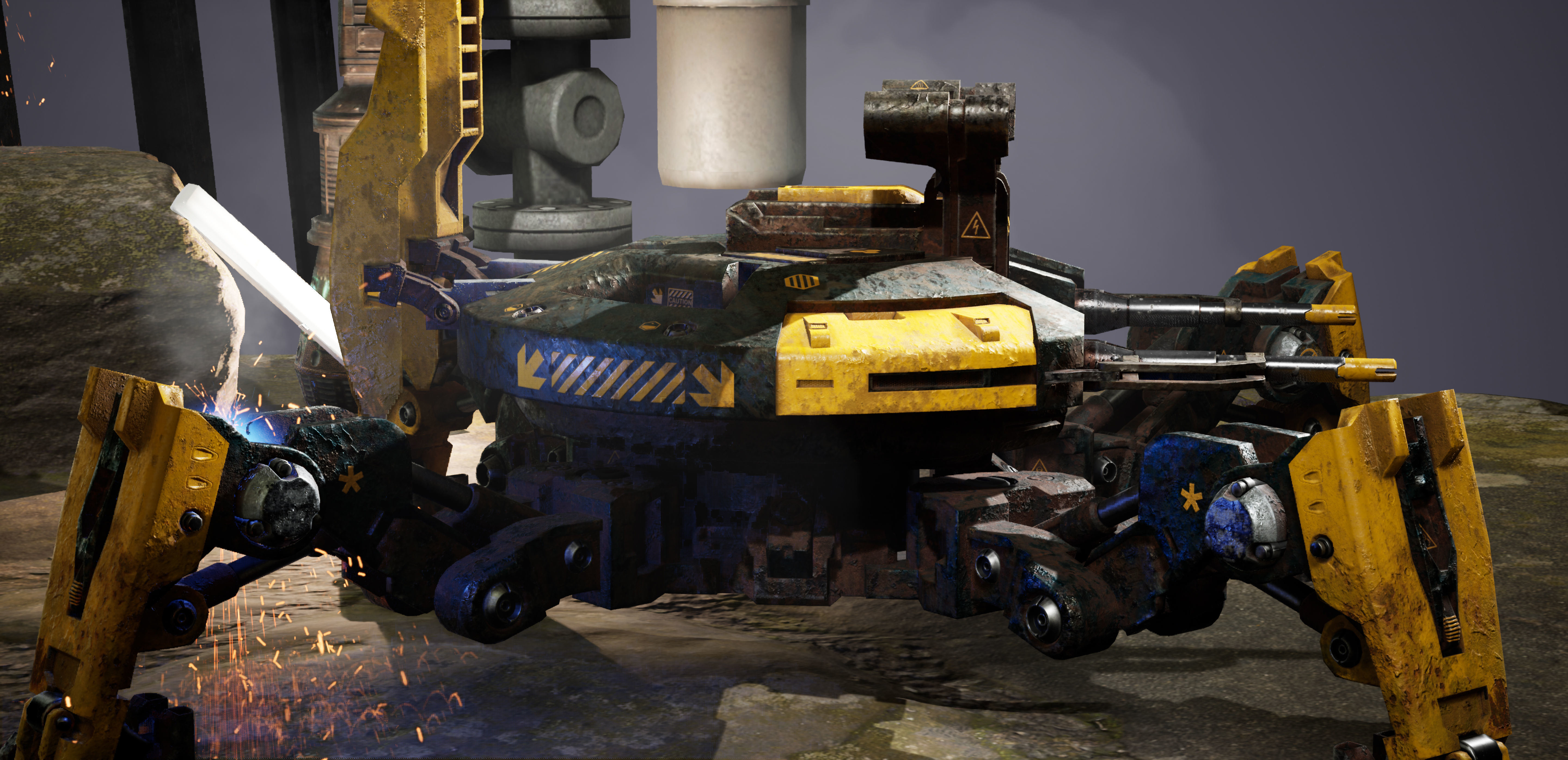 Mecha-Drone robot Low-poly 3D model_7