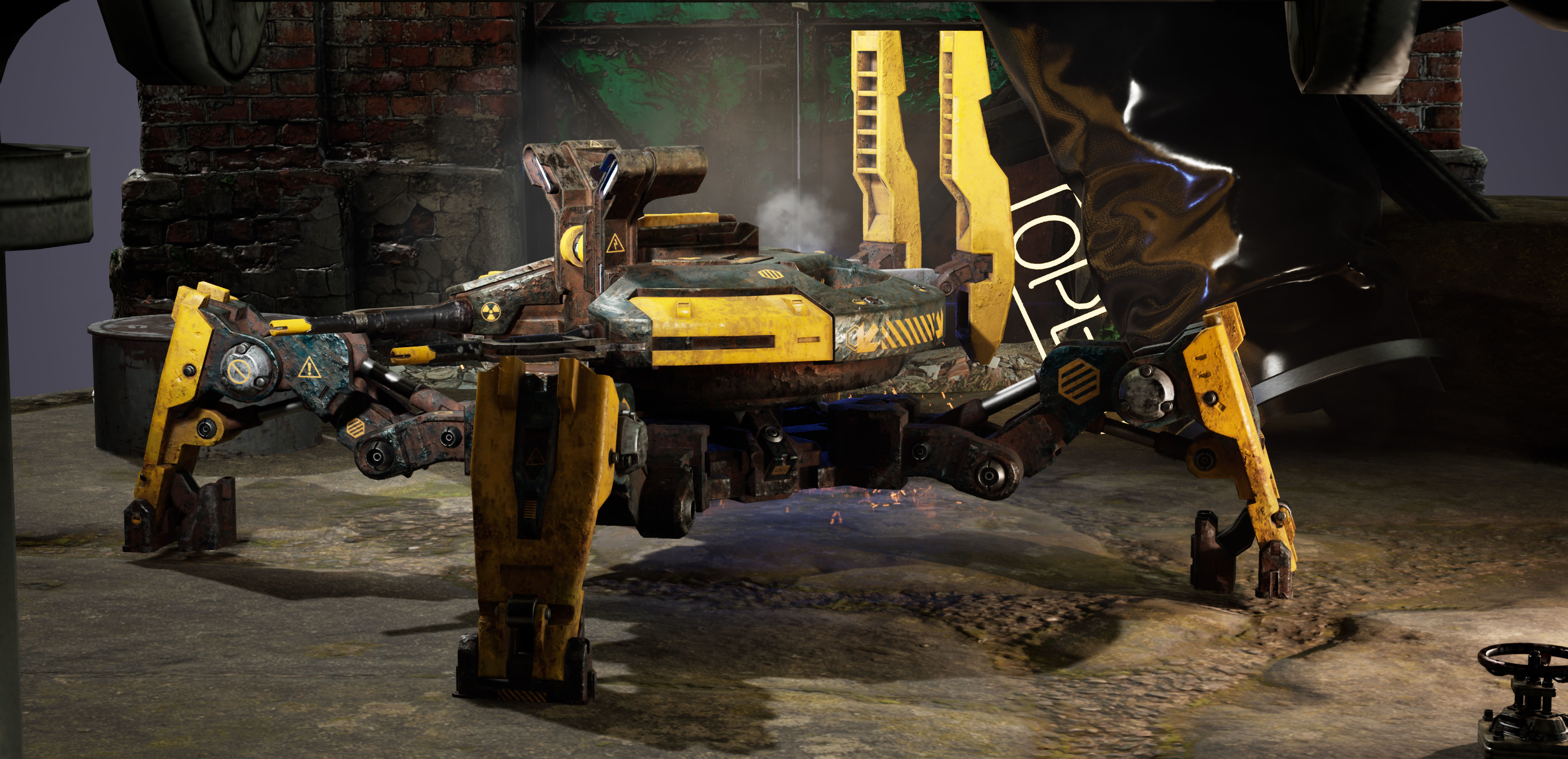 Mecha-Drone robot Low-poly 3D model_8