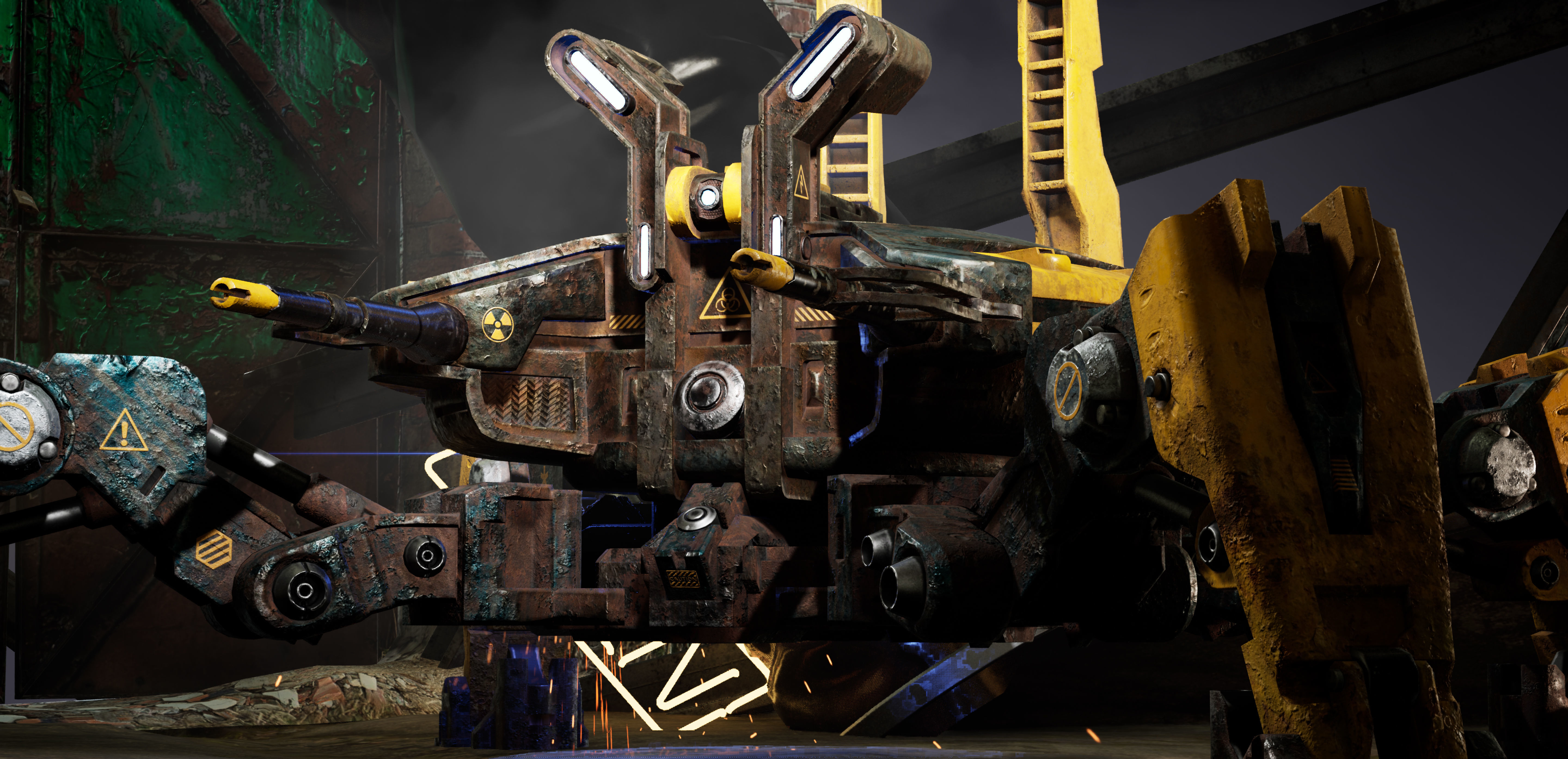 Mecha-Drone robot Low-poly 3D model_13