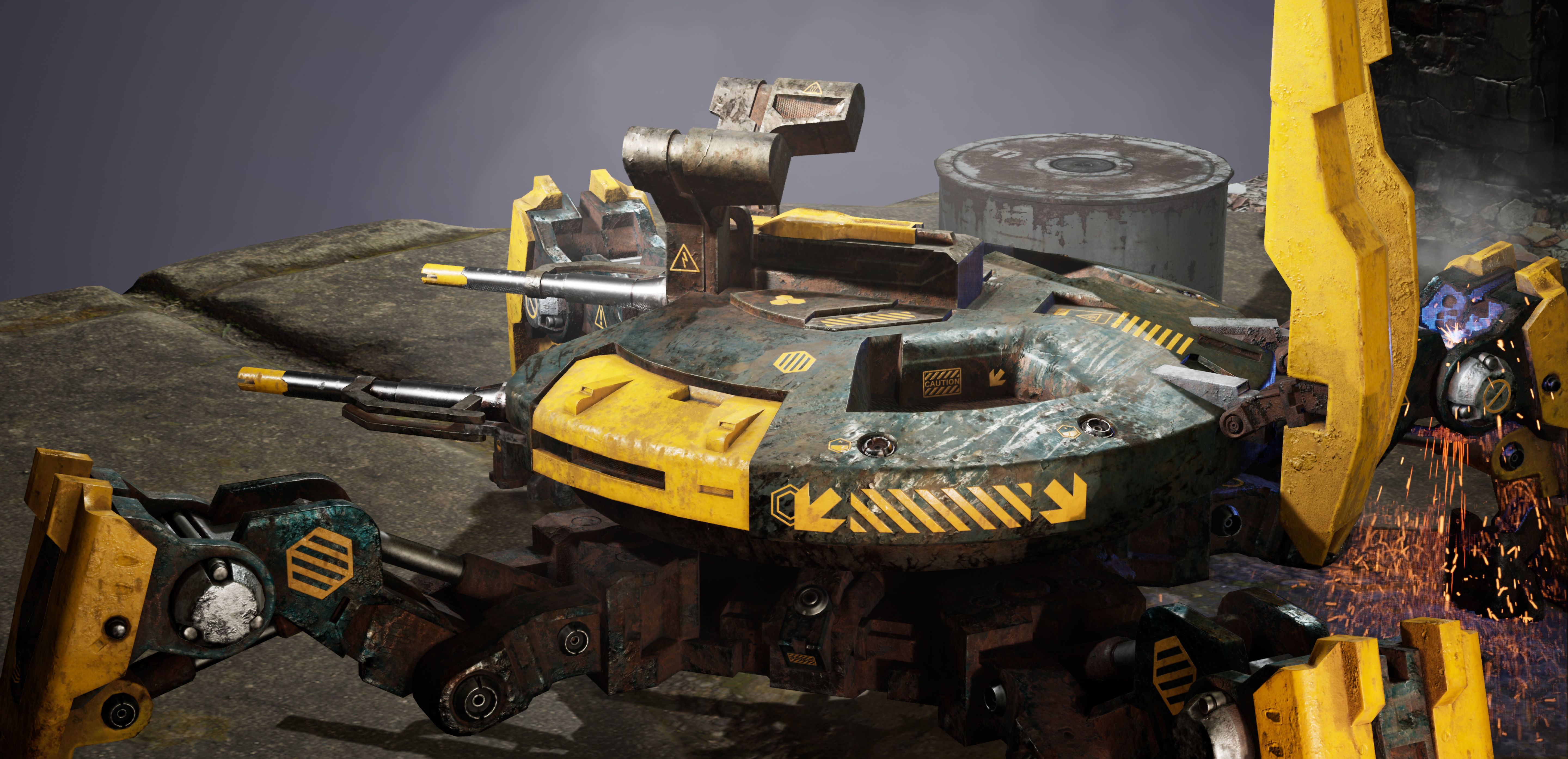 Mecha-Drone robot Low-poly 3D model_12