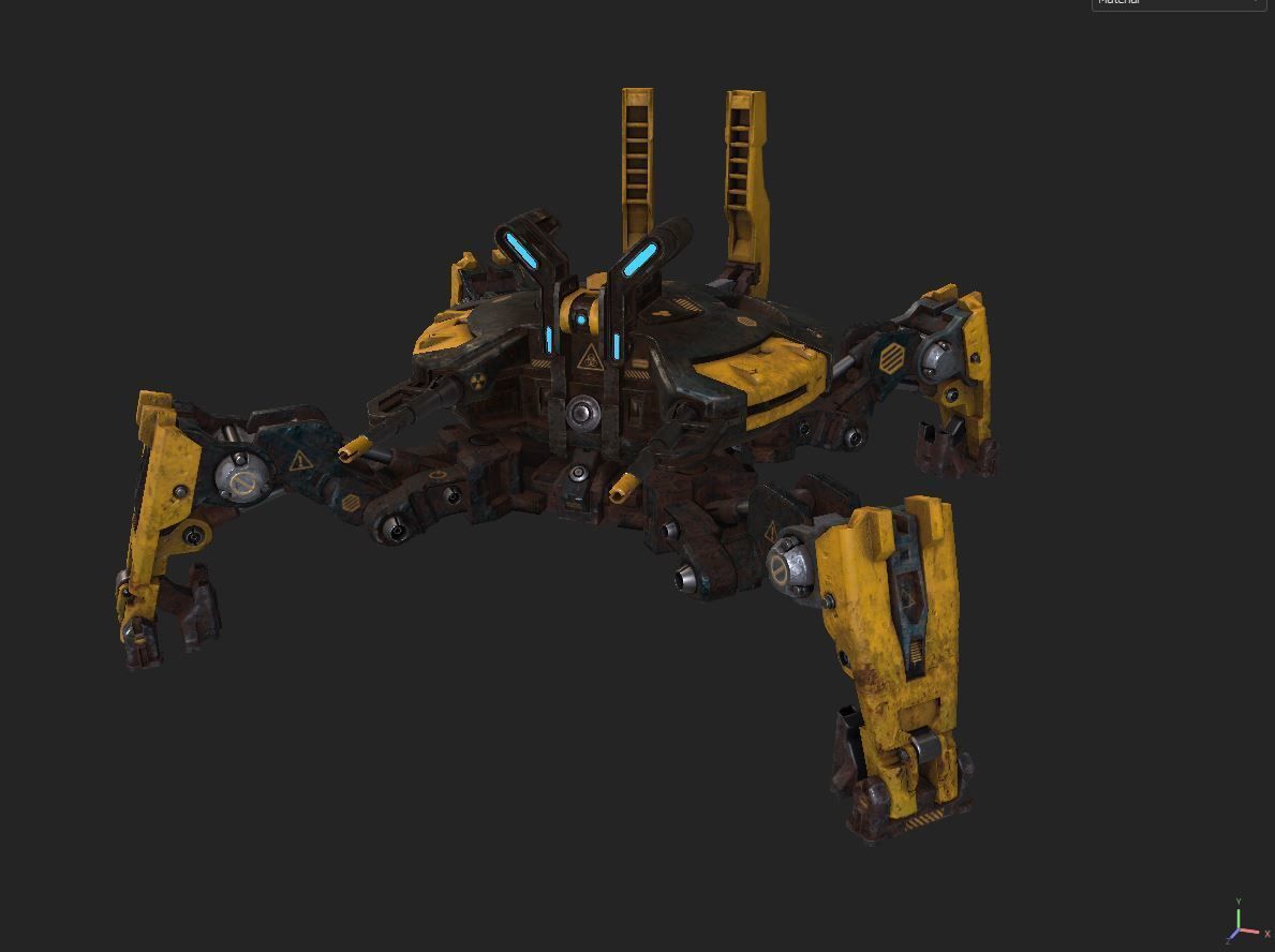 Mecha-Drone robot Low-poly 3D model_14